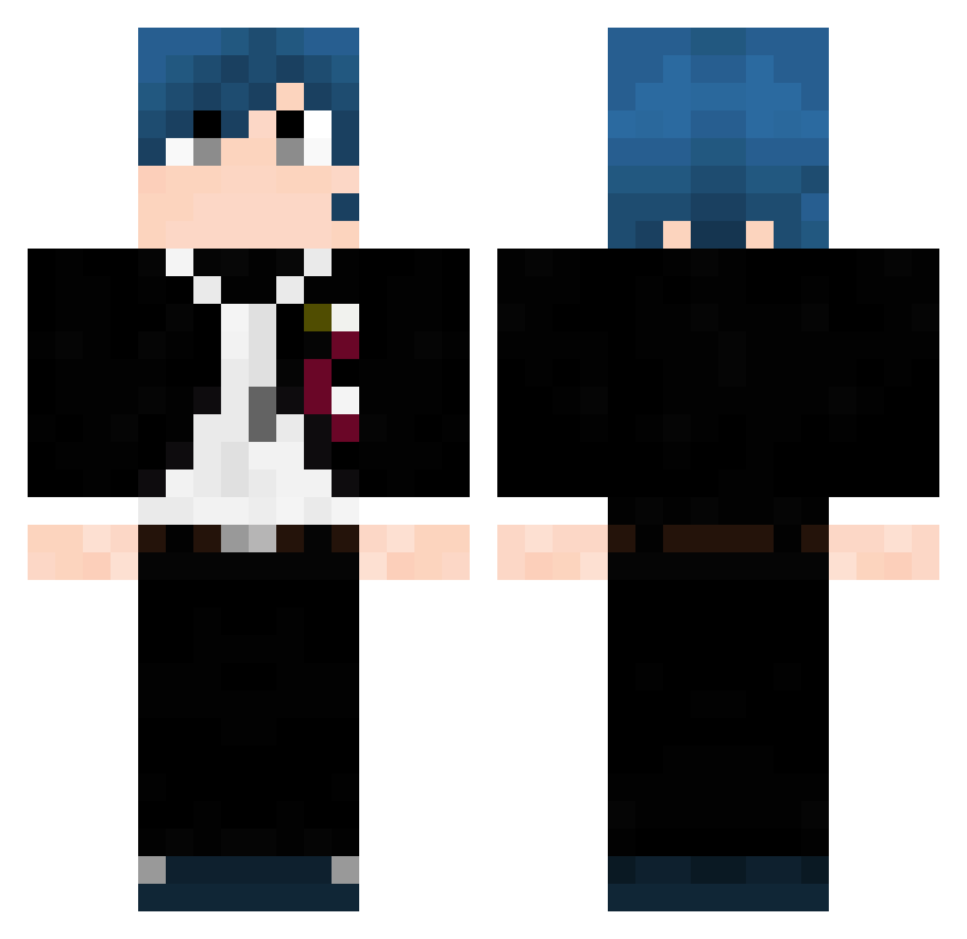 Omnivance Minecraft skin, front and back view