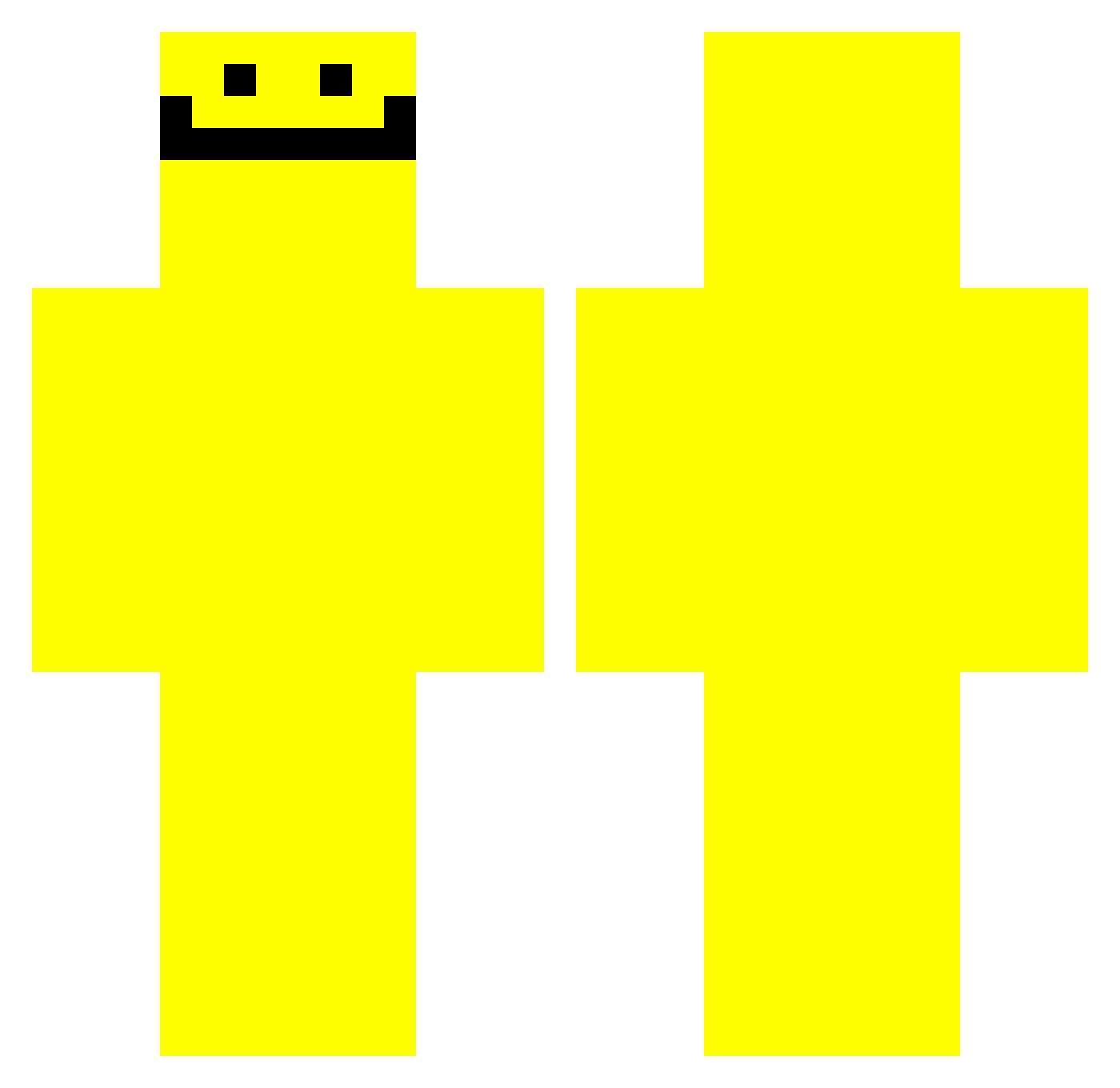 Skampuss Minecraft skin, front and back view