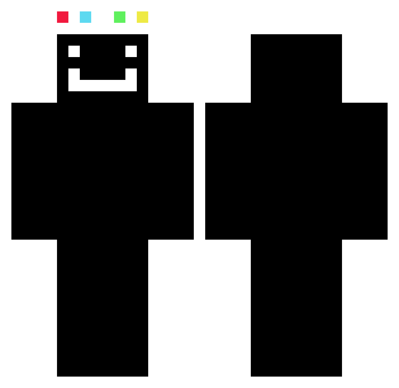 Yanisminecraft Minecraft skin, front and back view