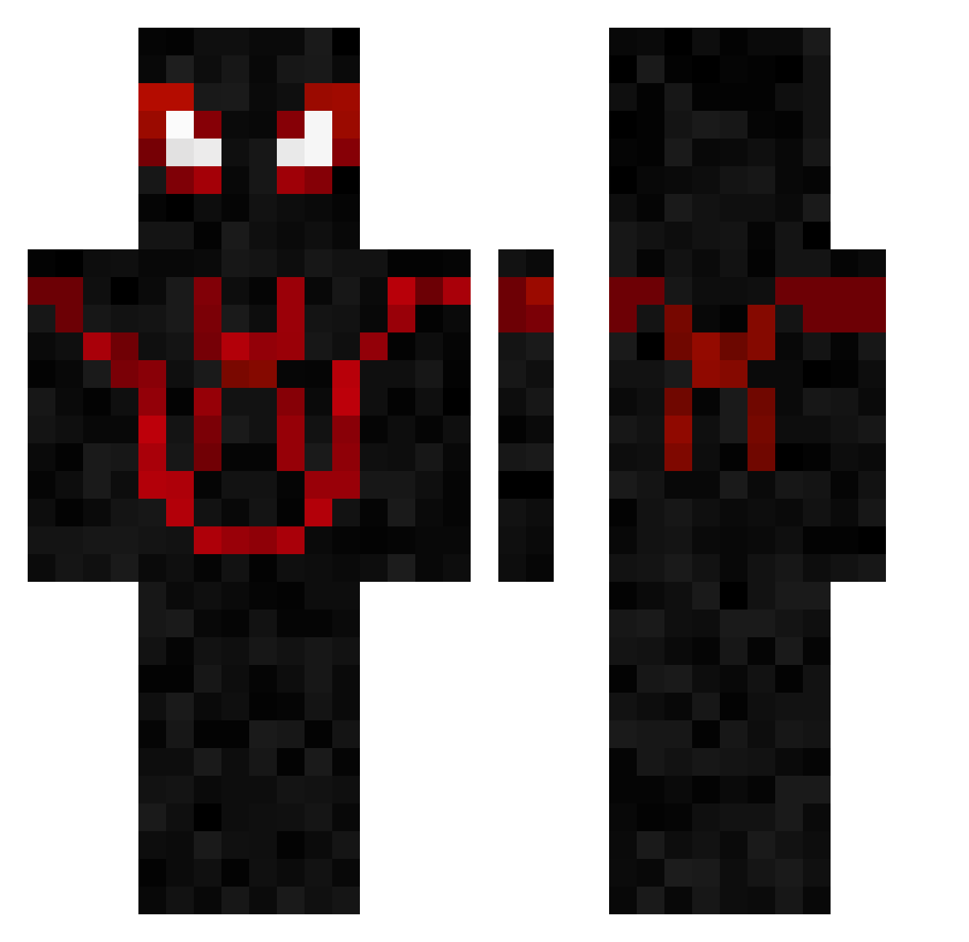LokHD Minecraft skin, front and back view