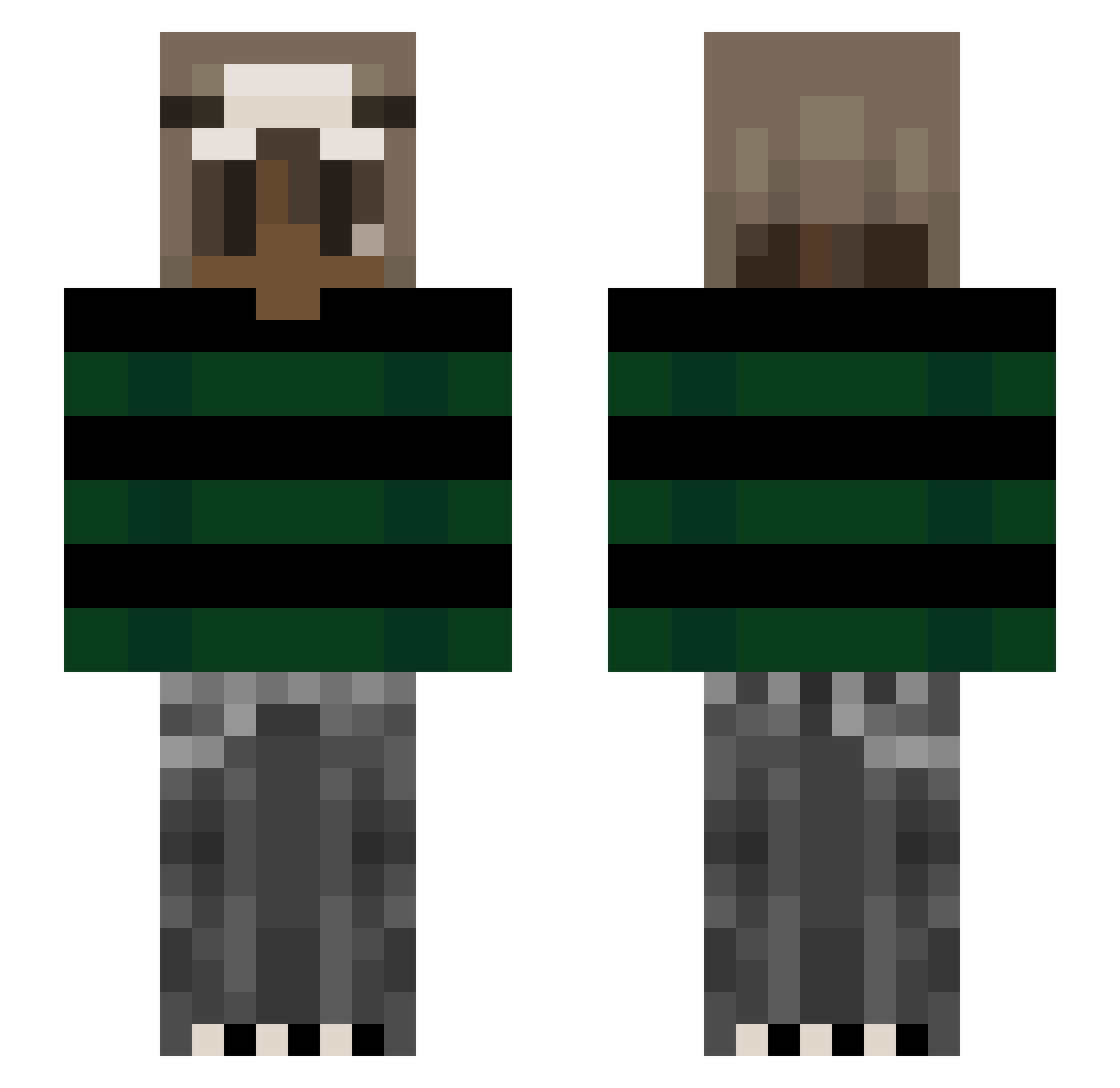 xSkeluxide Minecraft skin, front and back view
