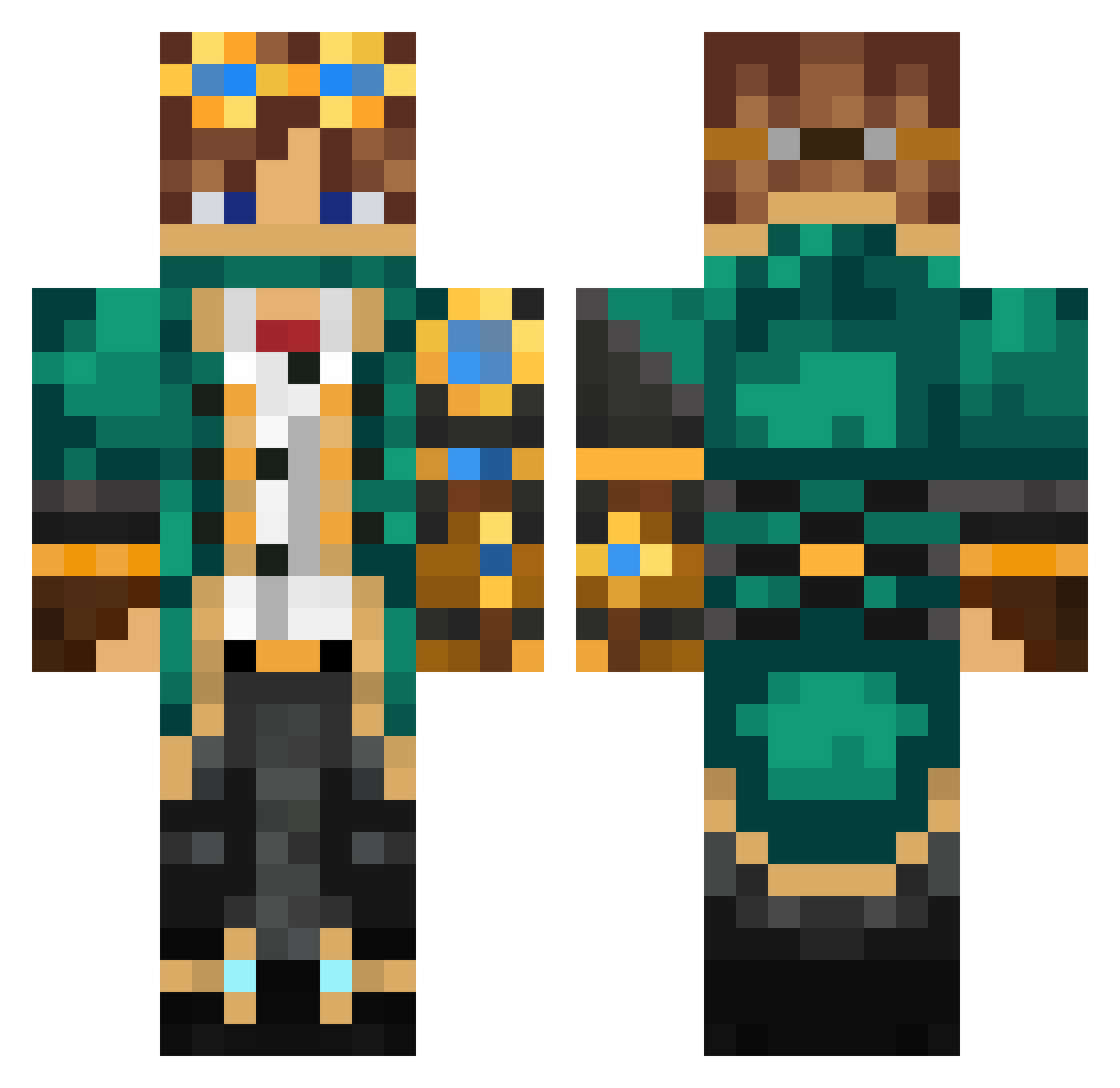 Mahanot Minecraft skin, front and back view
