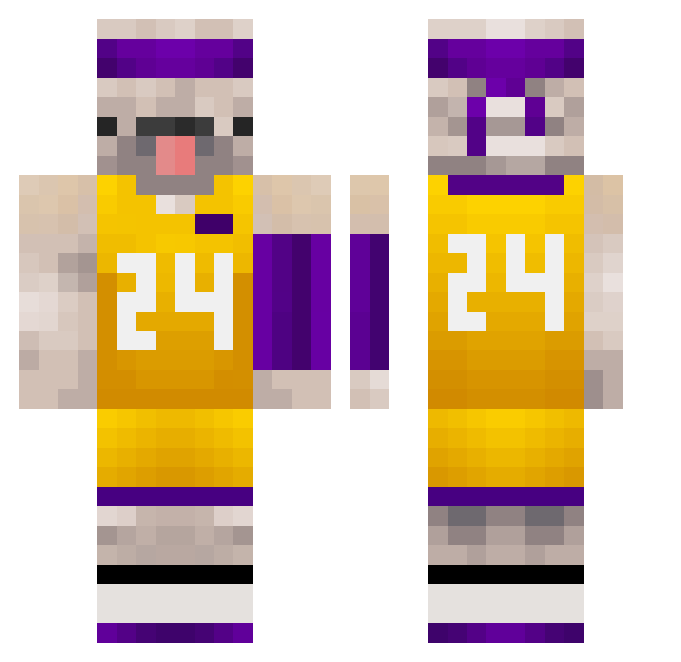 Anonymous_Cyan Minecraft skin, front and back view
