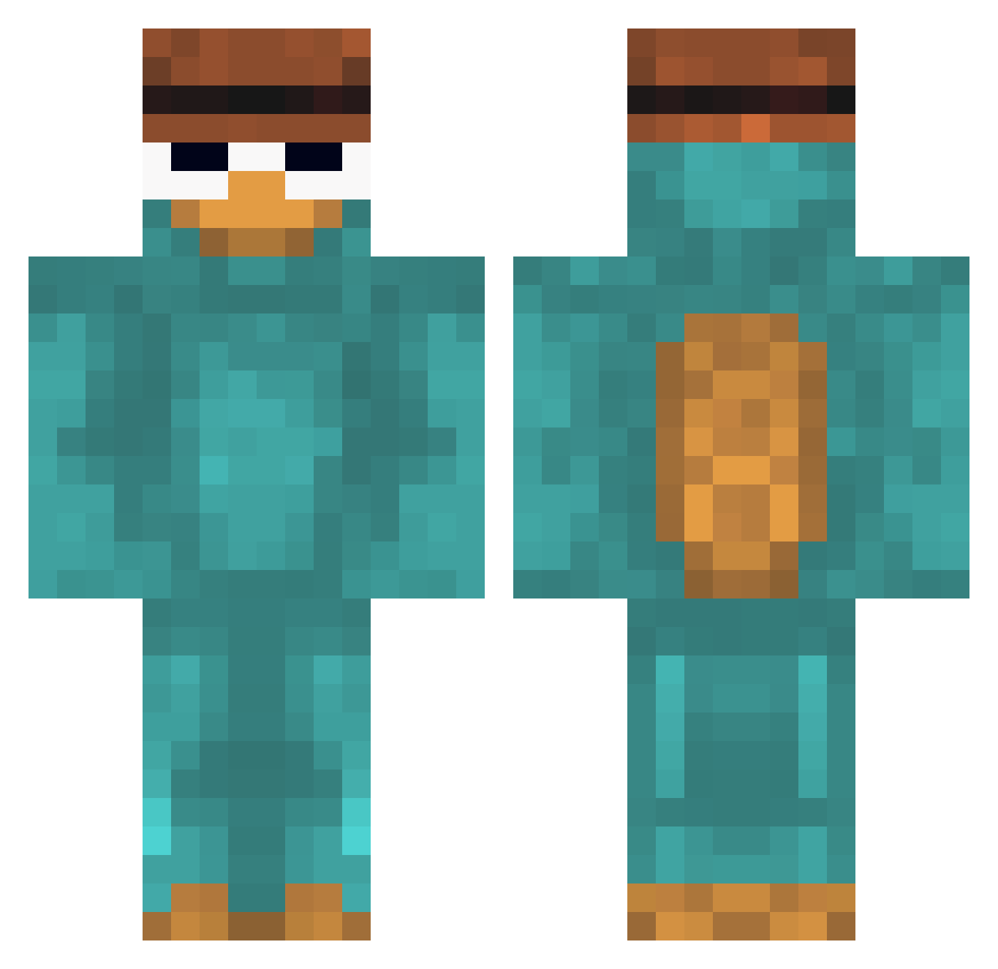 Reubyn Minecraft skin, front and back view