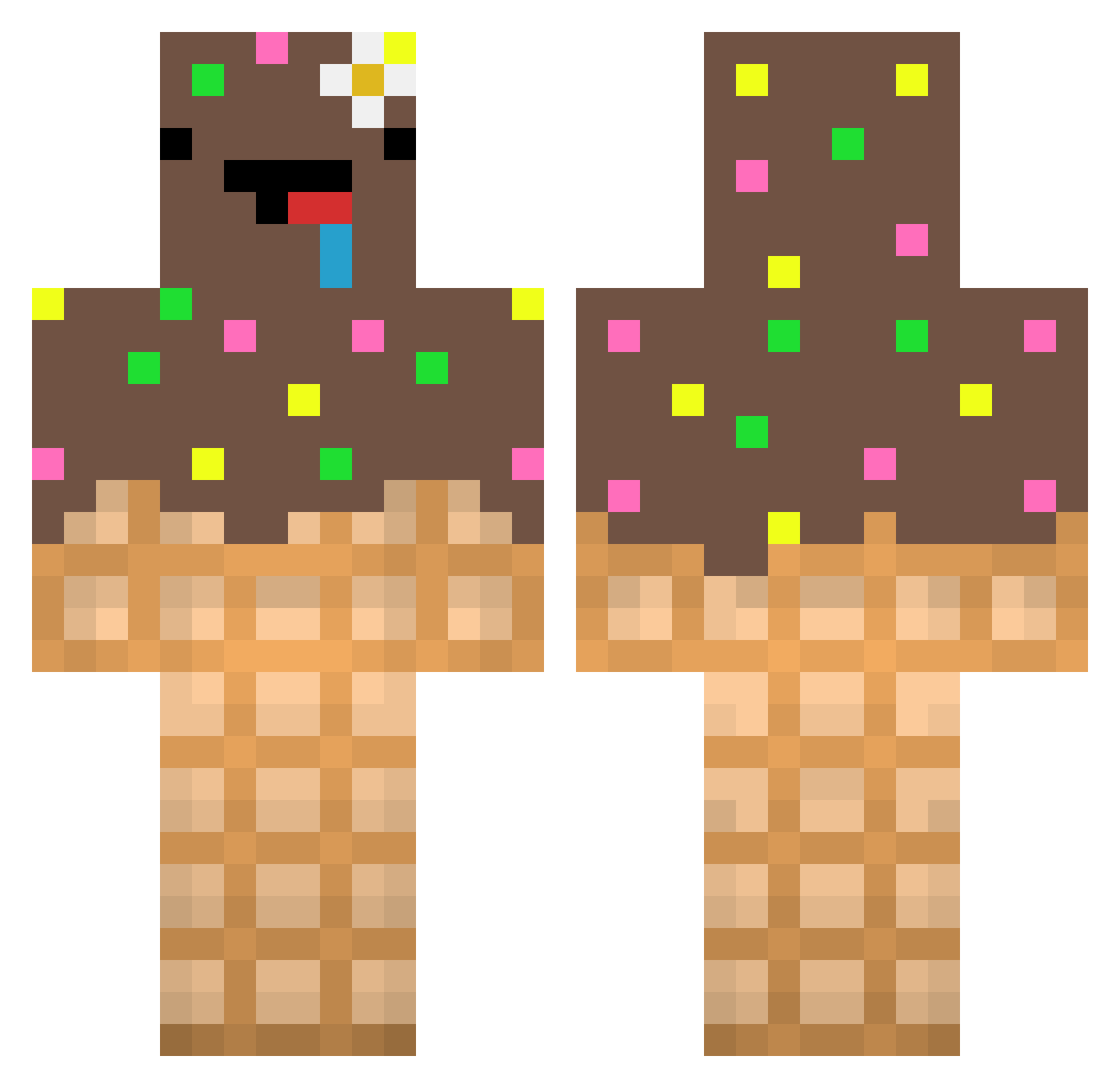 ameelys Minecraft skin, front and back view