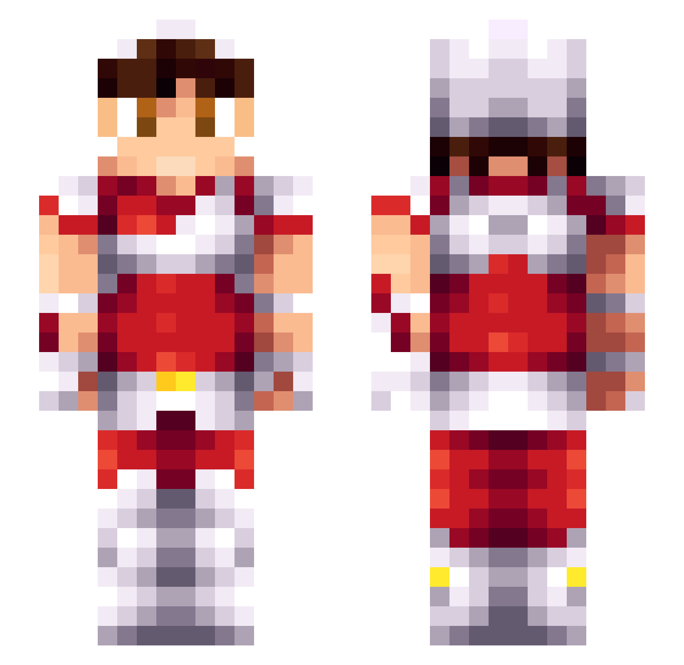 IdkPvP Minecraft skin, front and back view
