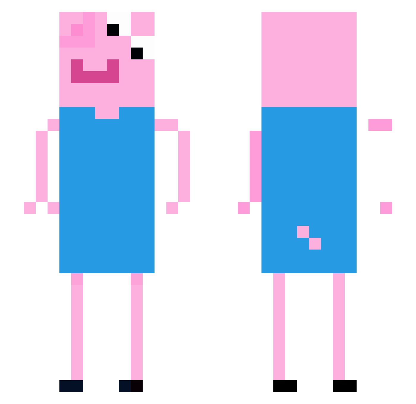 KojiBear Minecraft skin, front and back view