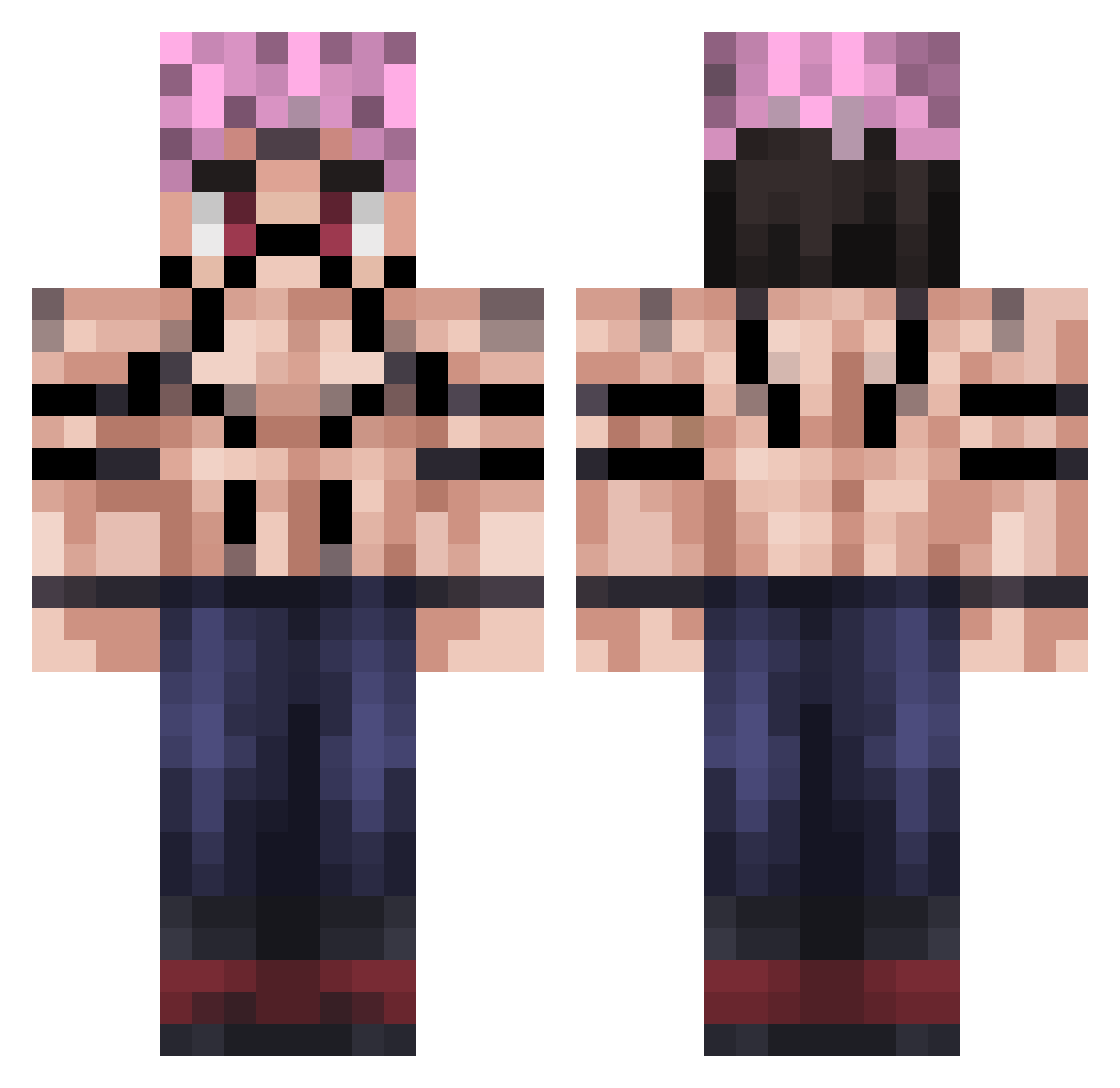 Atonic_Cat Minecraft skin, front and back view