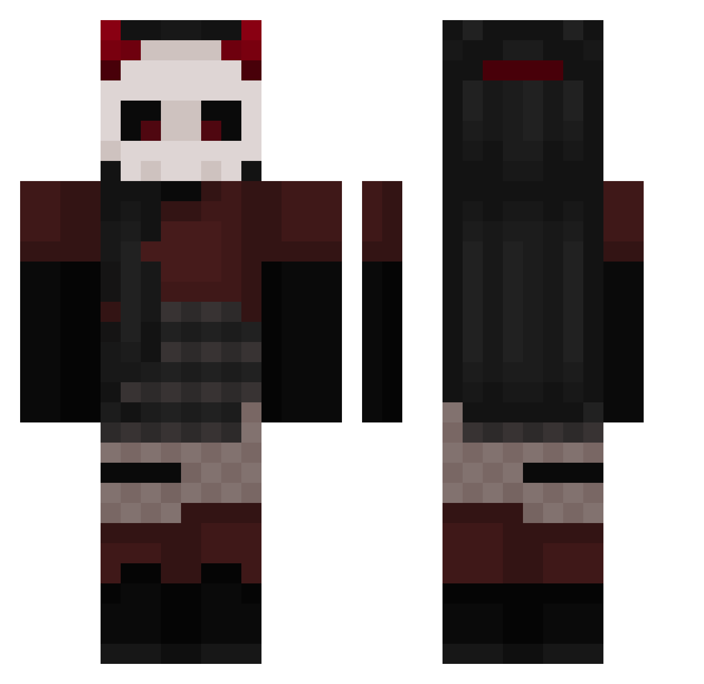 DaltonHell Minecraft skin, front and back view