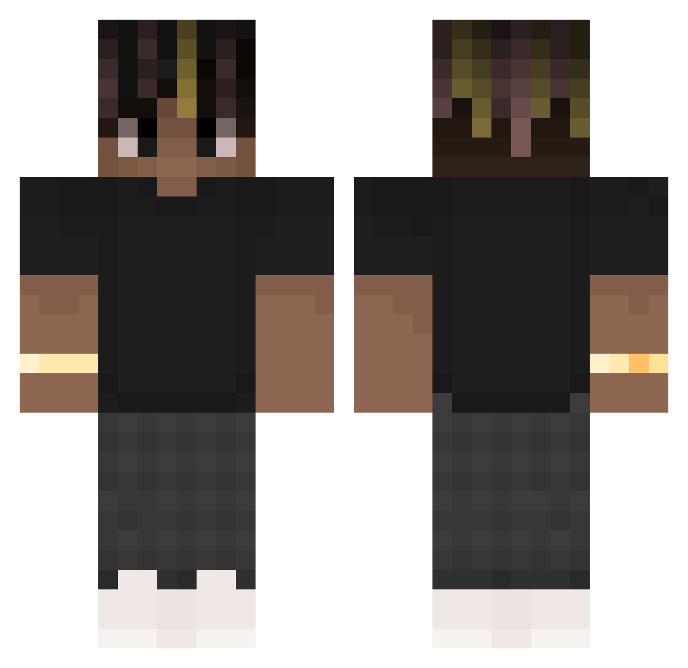 WaLeniowy Minecraft skin, front and back view