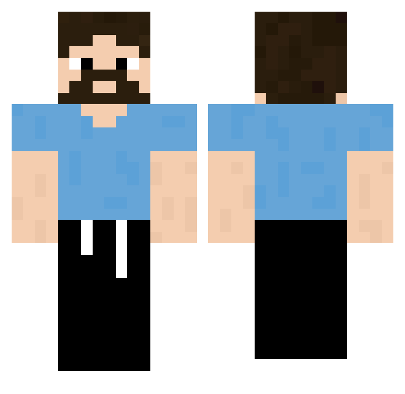 Schmiks Minecraft skin, front and back view