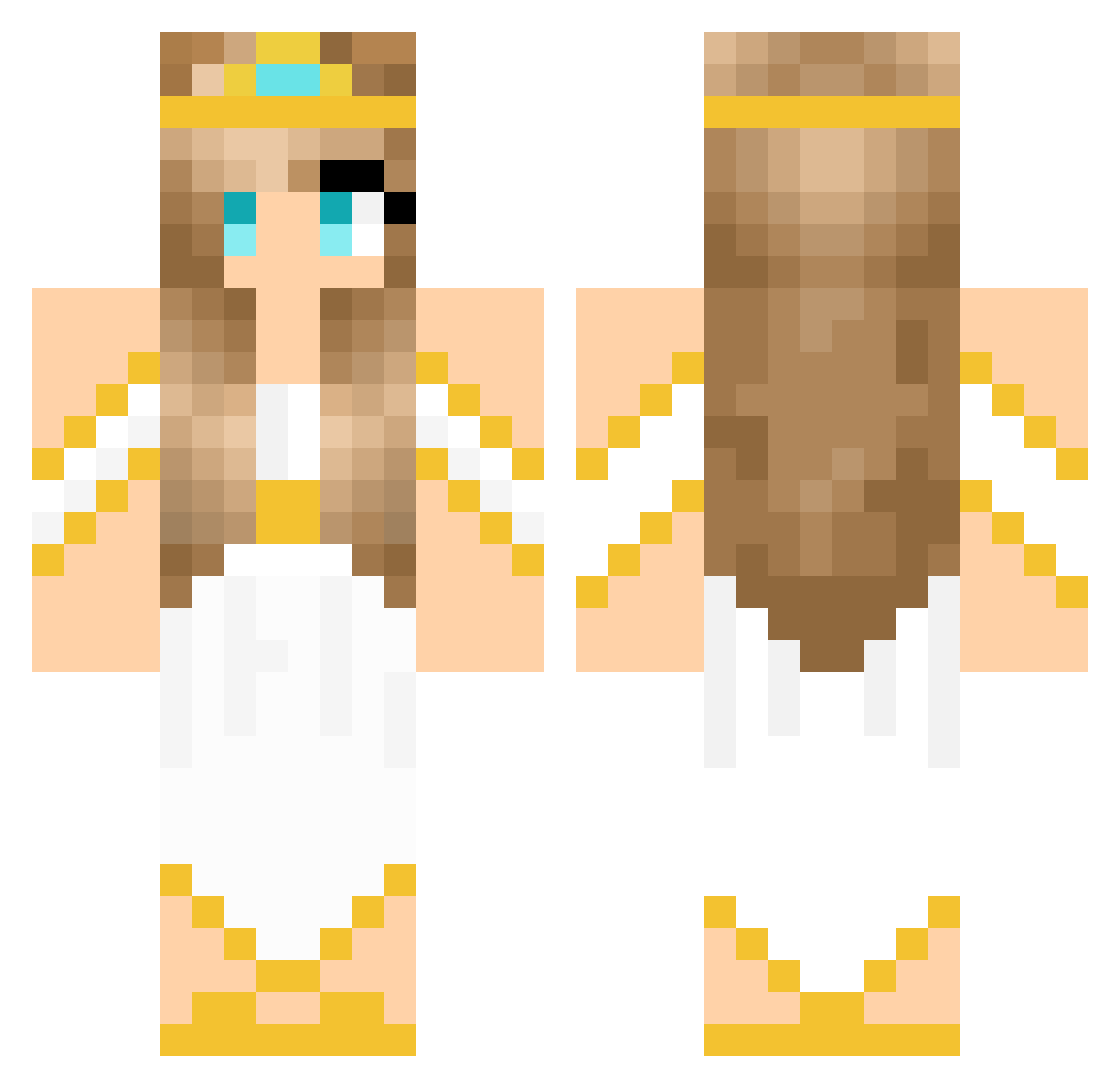 Jasmin Minecraft skin, front and back view