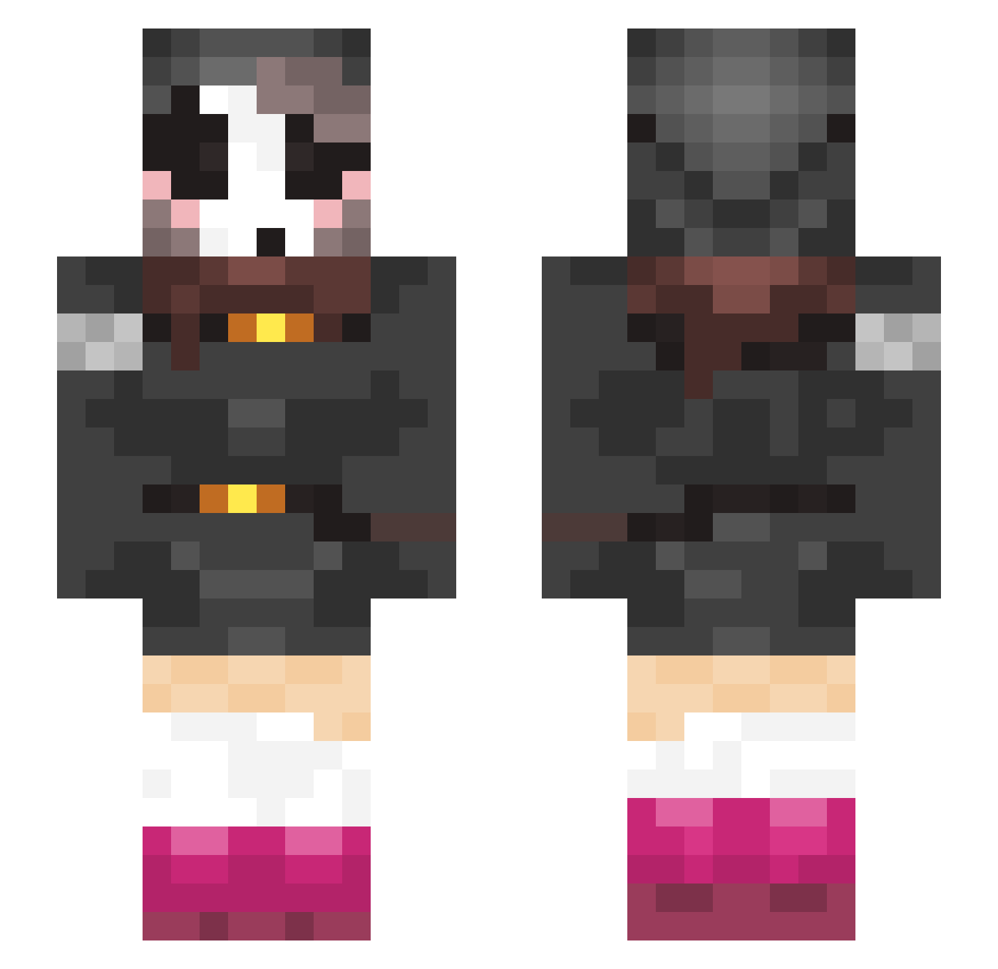 Autumn_Damien Minecraft skin, front and back view