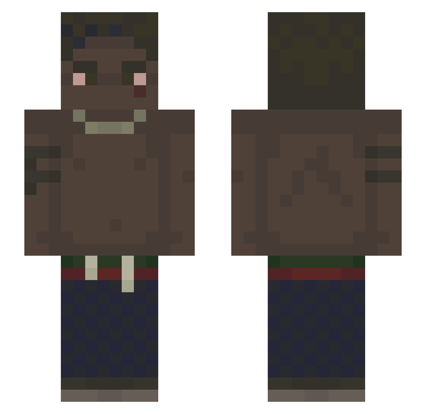 Flight_gangsta Minecraft skin, front and back view