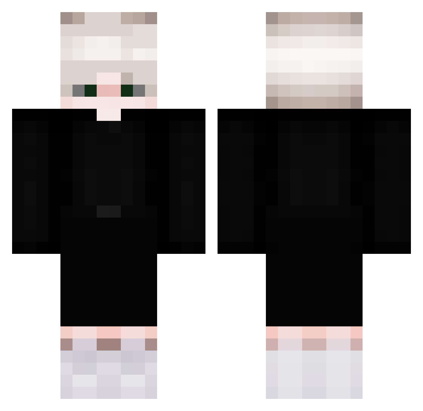 xHzAsteria Minecraft skin, front and back view