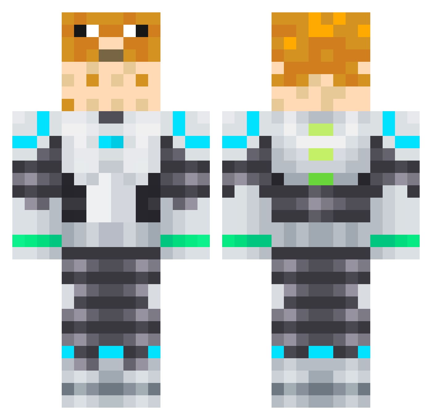 DreadfulPuffer Minecraft skin, front and back view
