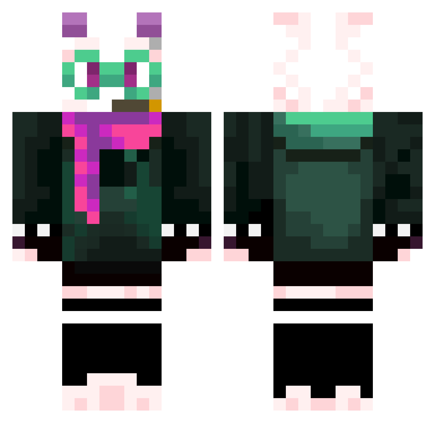 FamousTunic2887 Minecraft skin, front and back view