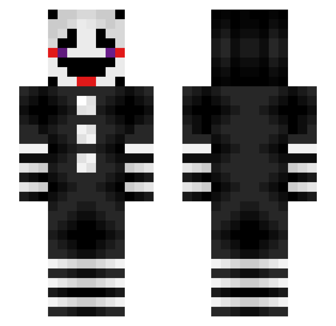 Darkgunner1010 Minecraft skin, front and back view