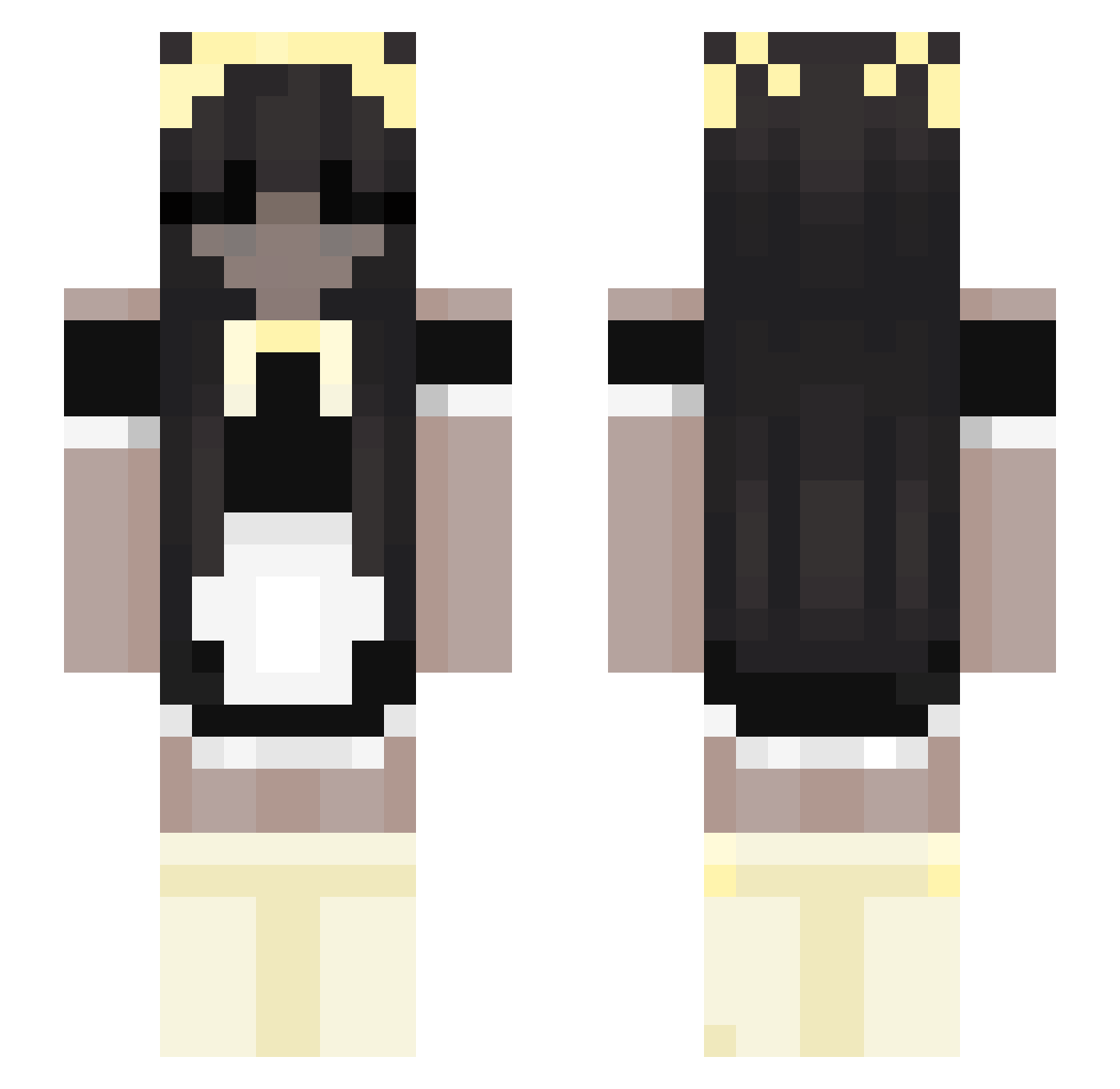 venusss Minecraft skin, front and back view