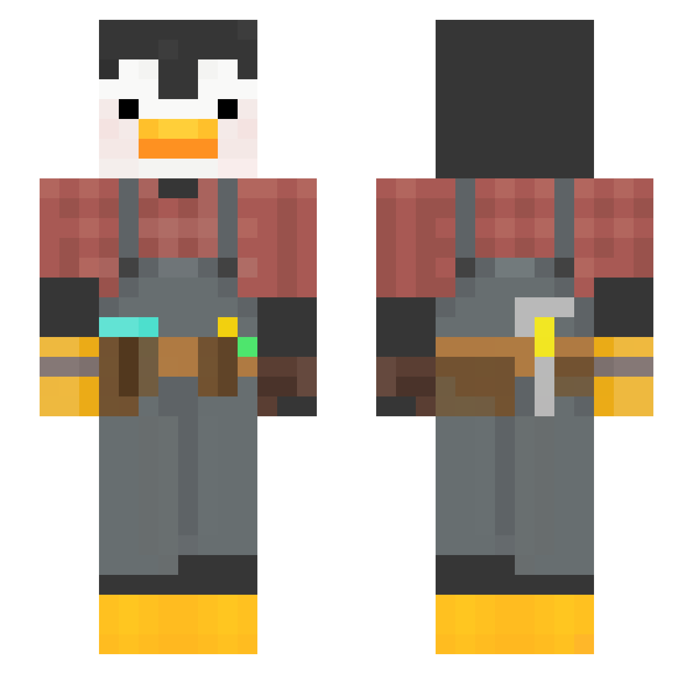 Svjfod Minecraft skin, front and back view