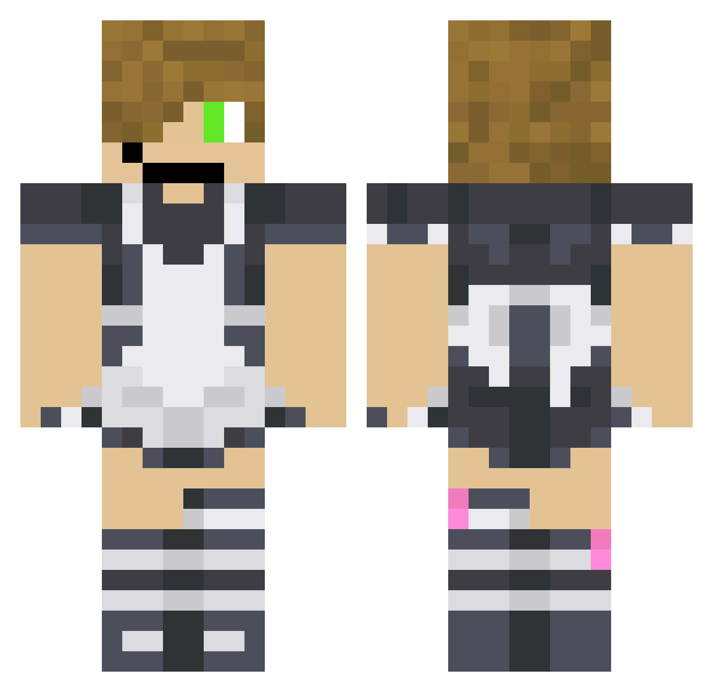 tknudjnu Minecraft skin, front and back view