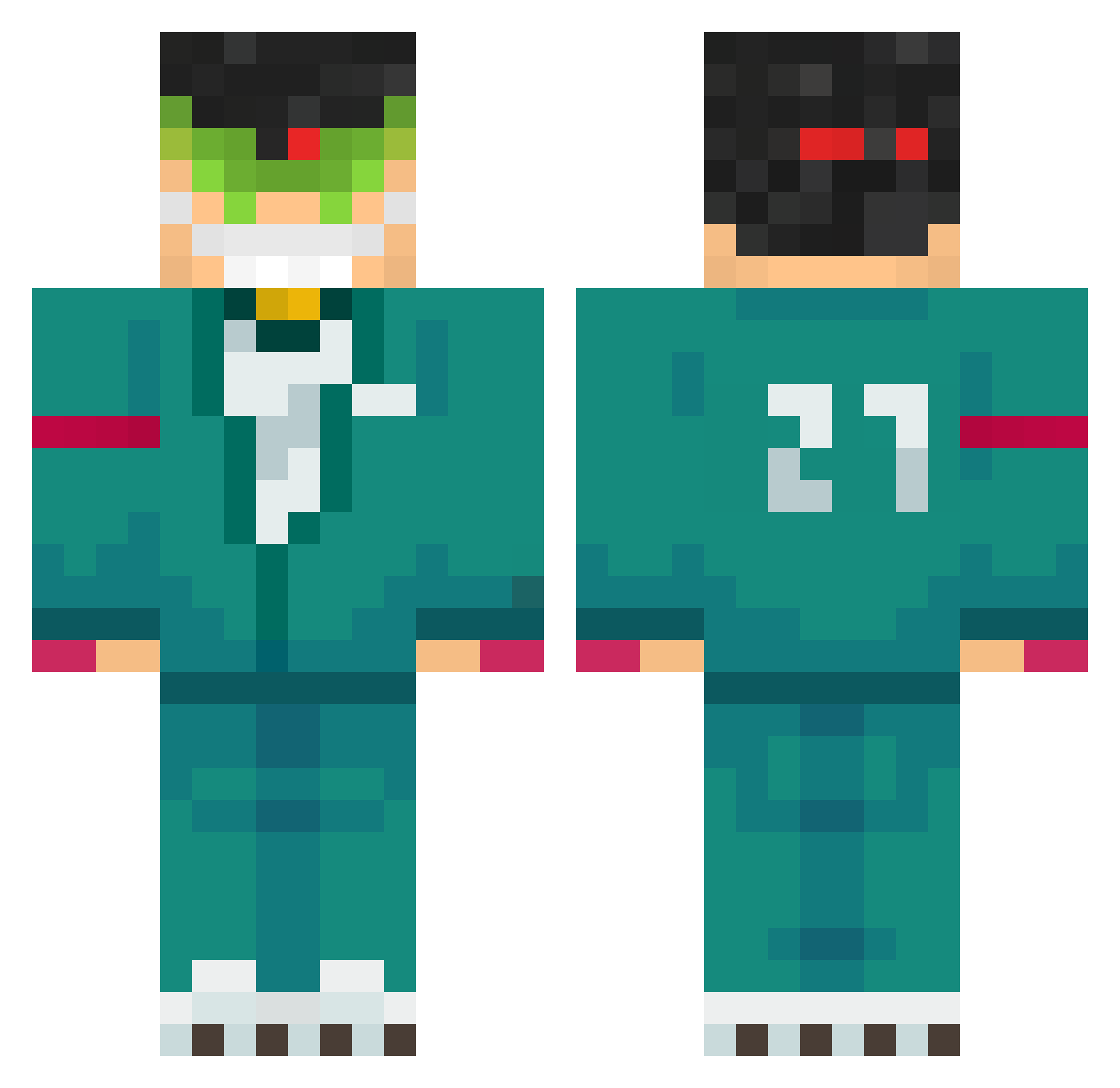 Hiper Minecraft skin, front and back view