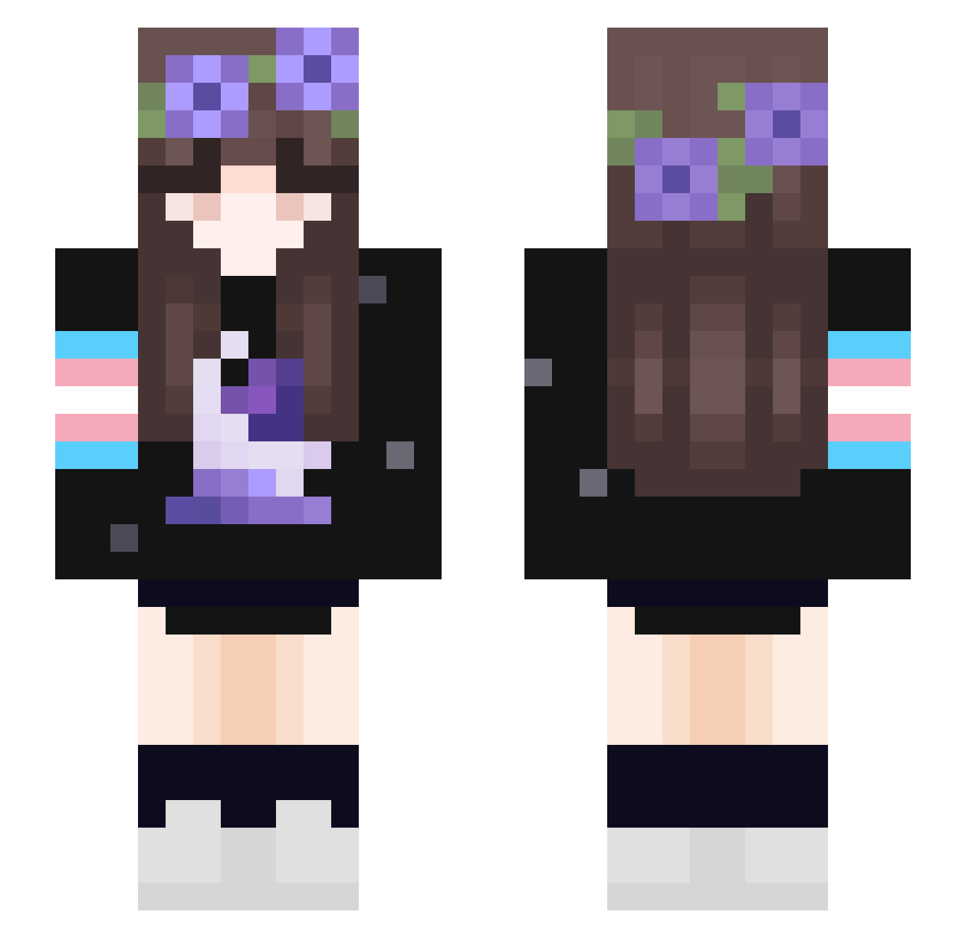 Klez_01 Minecraft skin, front and back view