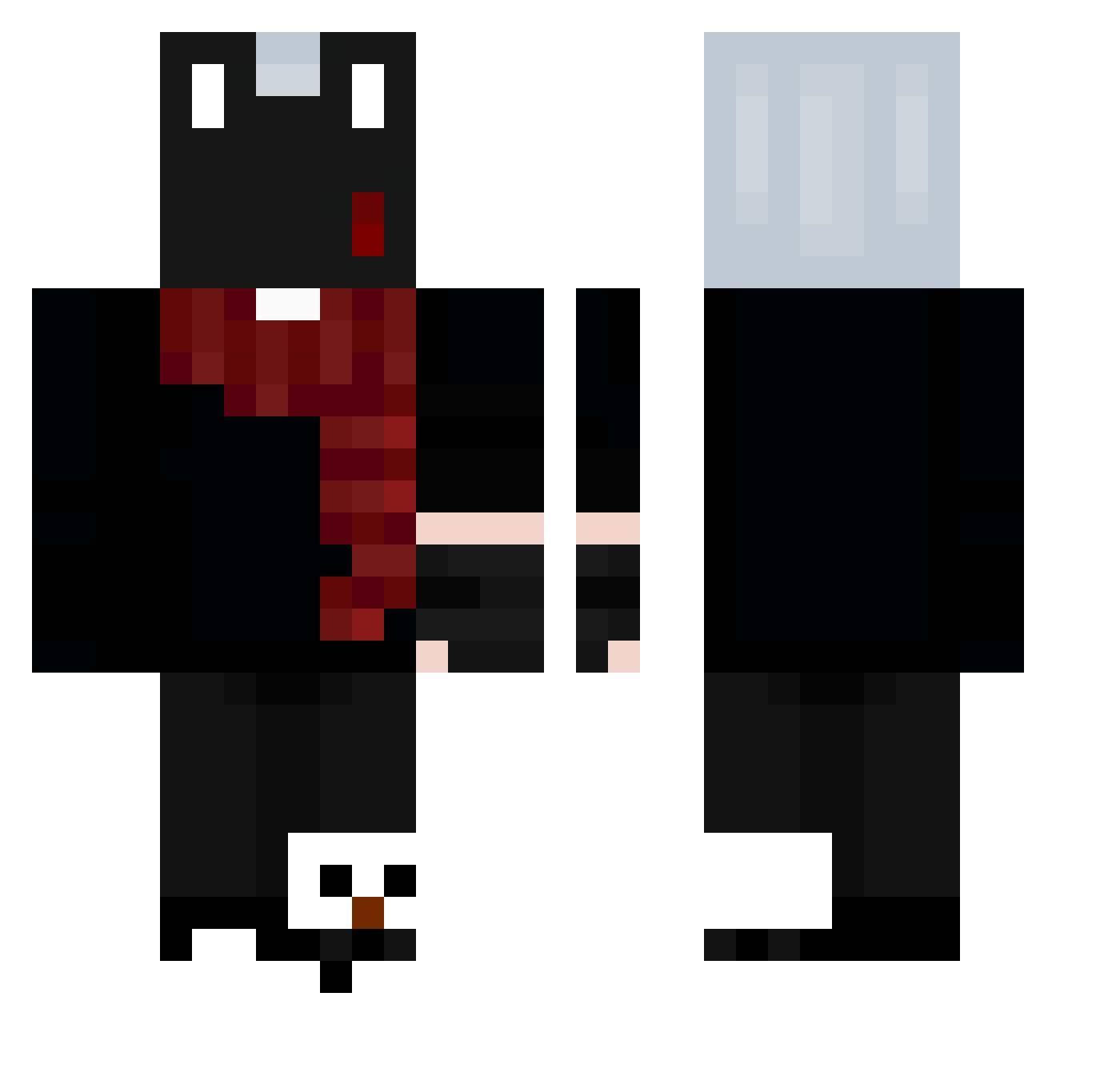 Clock_Worker Minecraft skin, front and back view