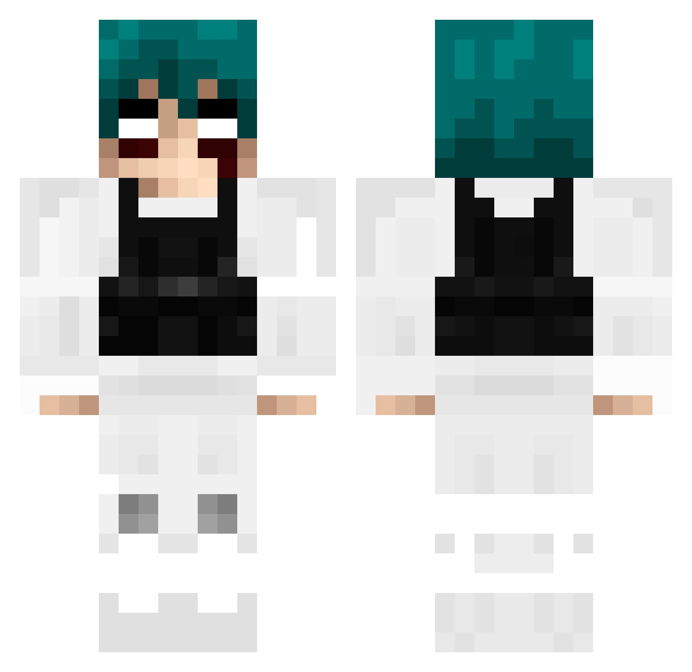 Scow3n Minecraft skin, front and back view