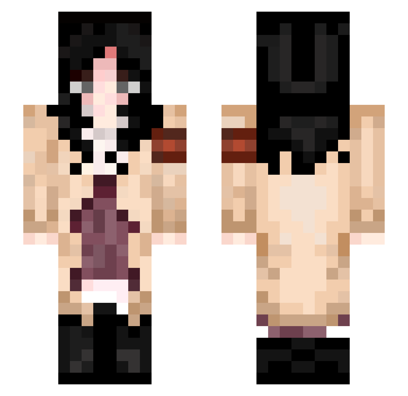 PitSoda Minecraft skin, front and back view