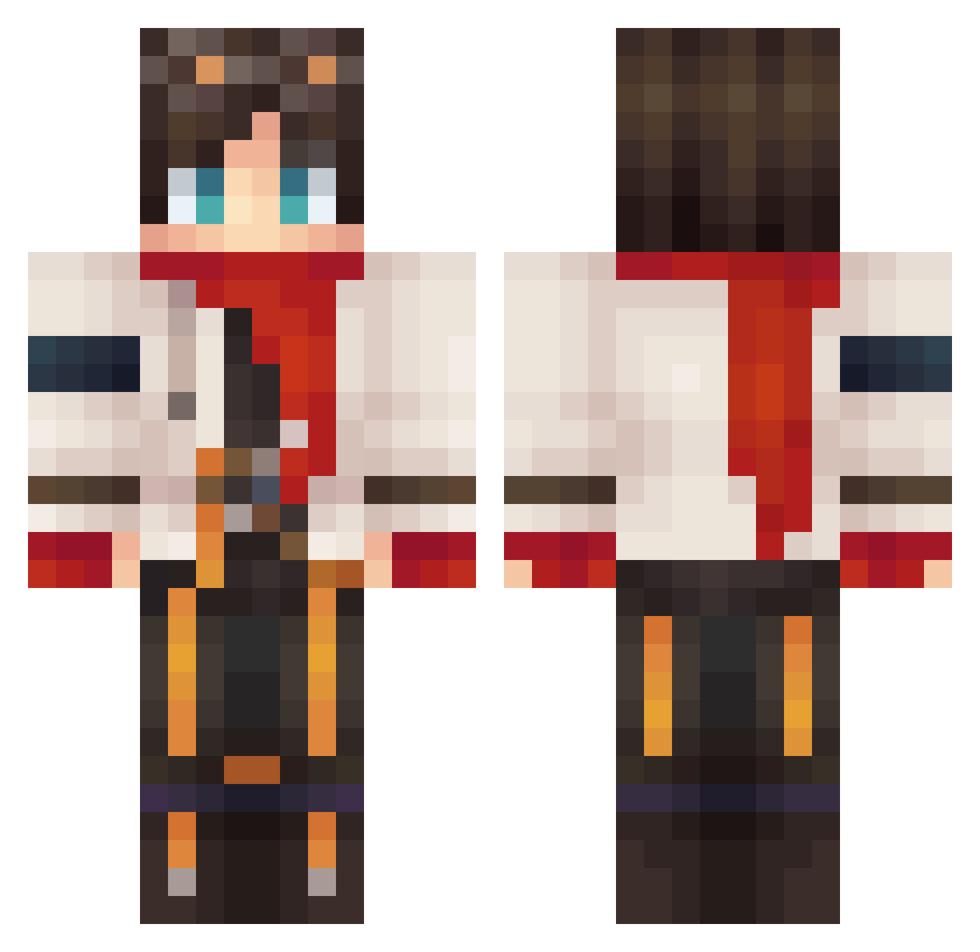 toltottlangos Minecraft skin, front and back view