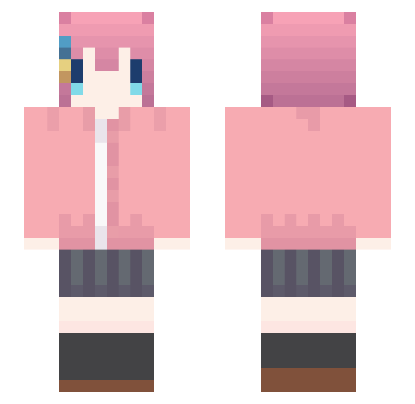 RuiPlus Minecraft skin, front and back view