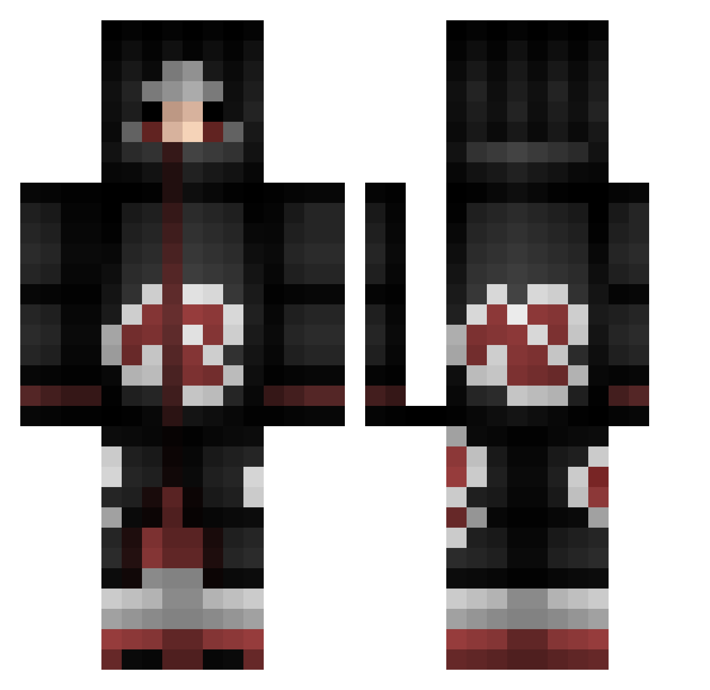 mujd Minecraft skin, front and back view