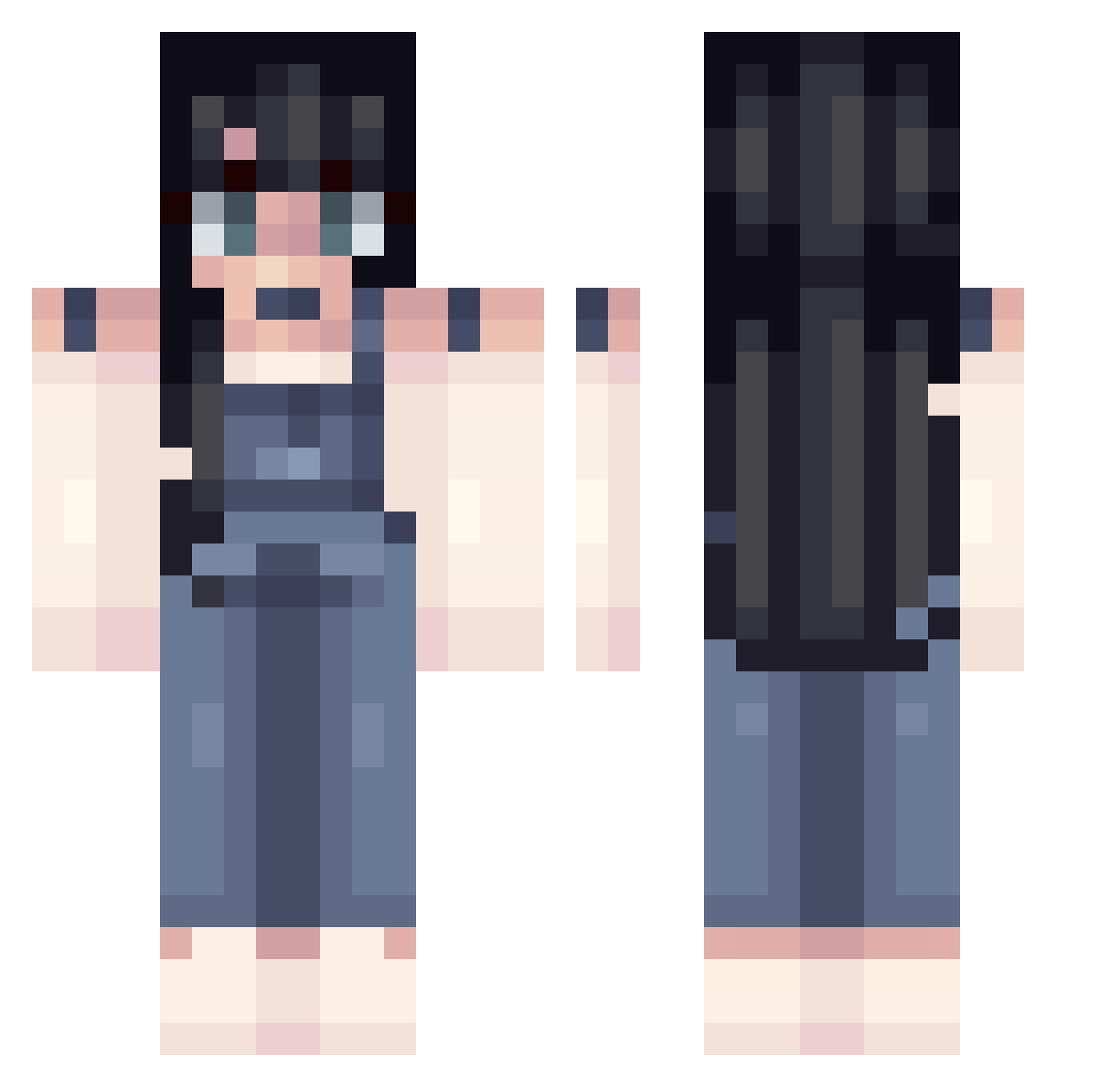 ZXT_X0 Minecraft skin, front and back view
