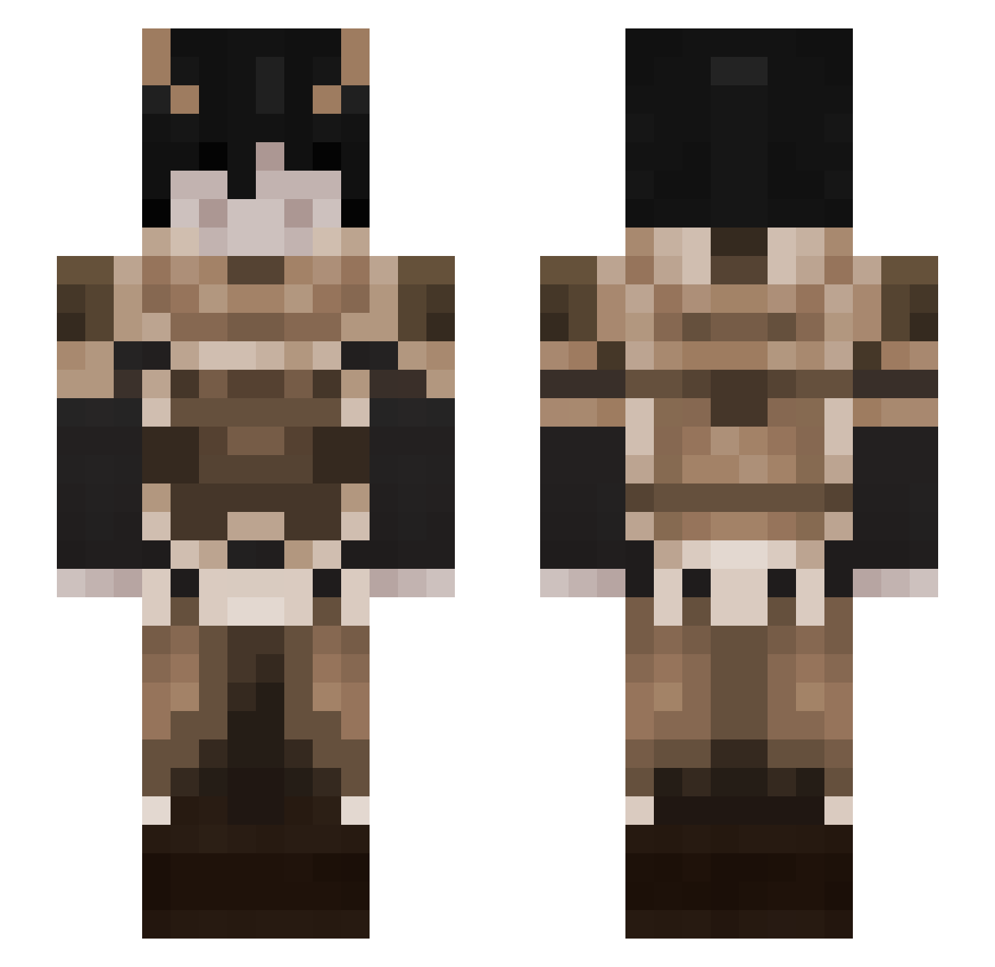 Occibo Minecraft skin, front and back view