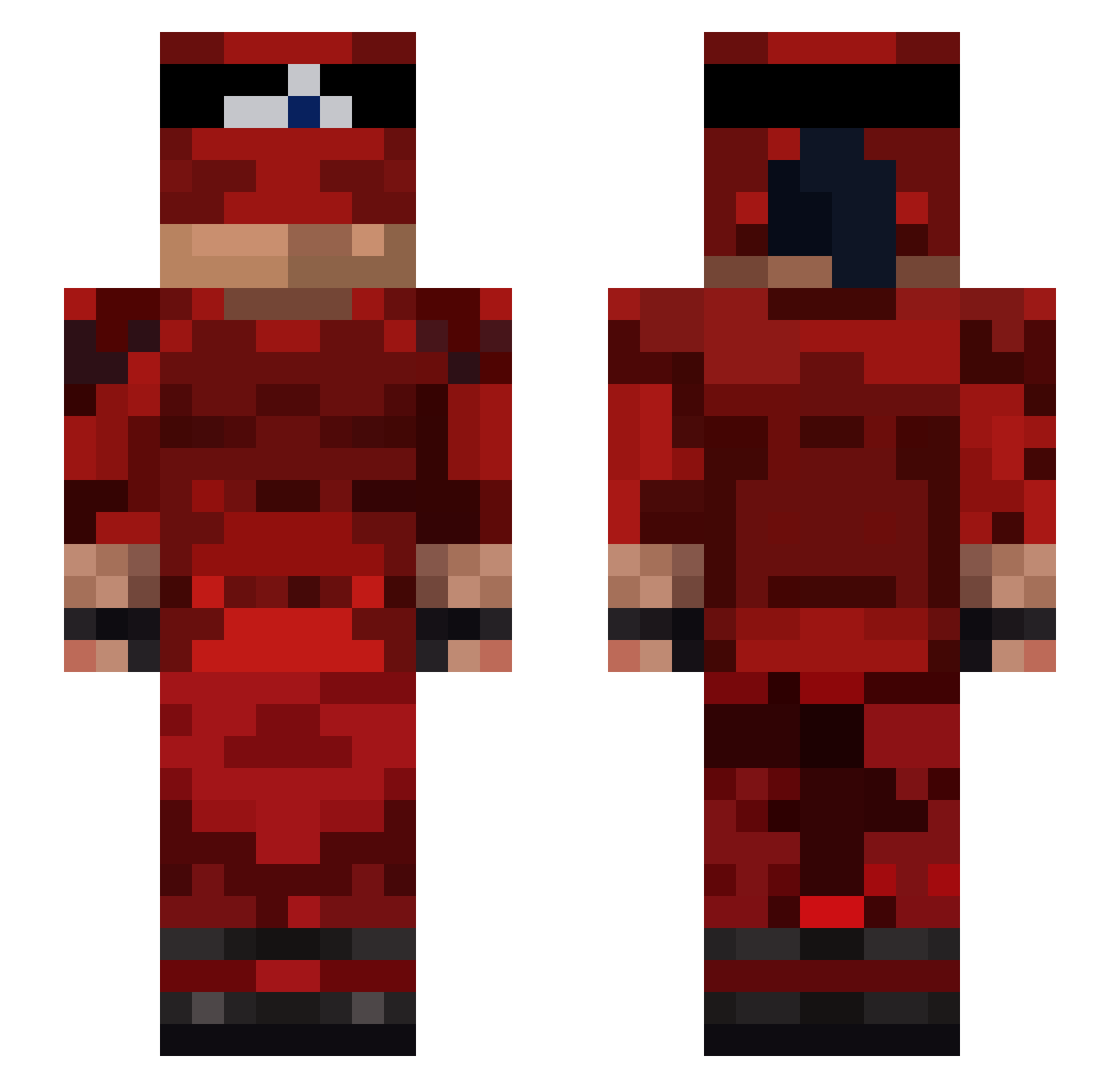 ExoticNoobx Minecraft skin, front and back view