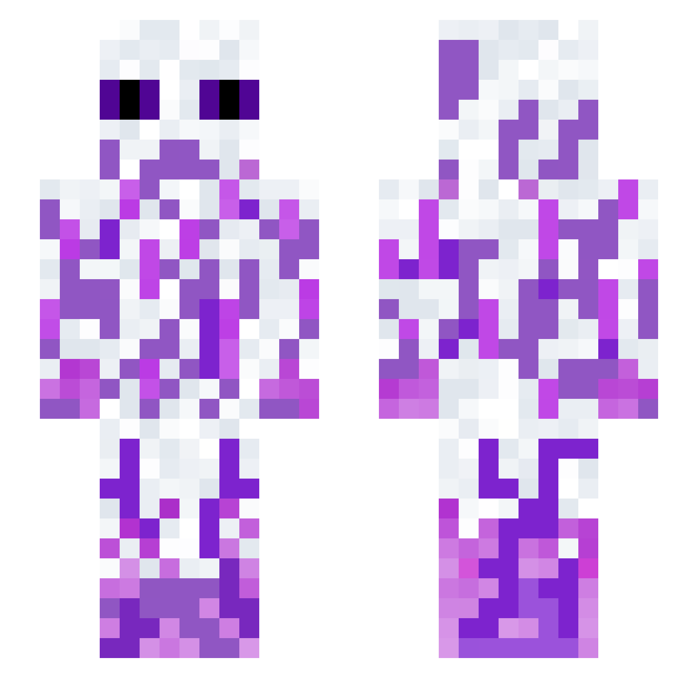 1hec Minecraft skin, front and back view