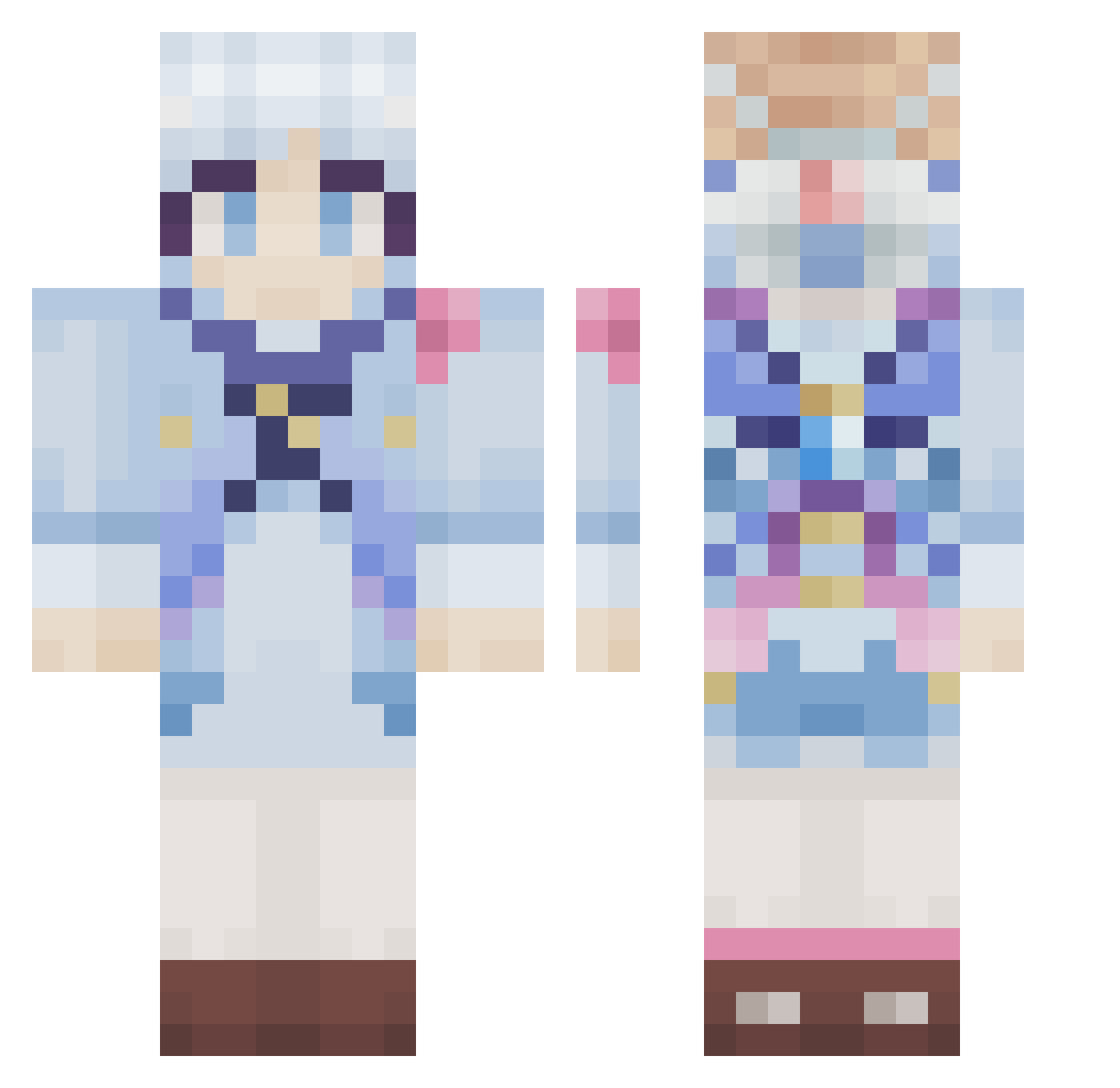 Linleo528 Minecraft skin, front and back view