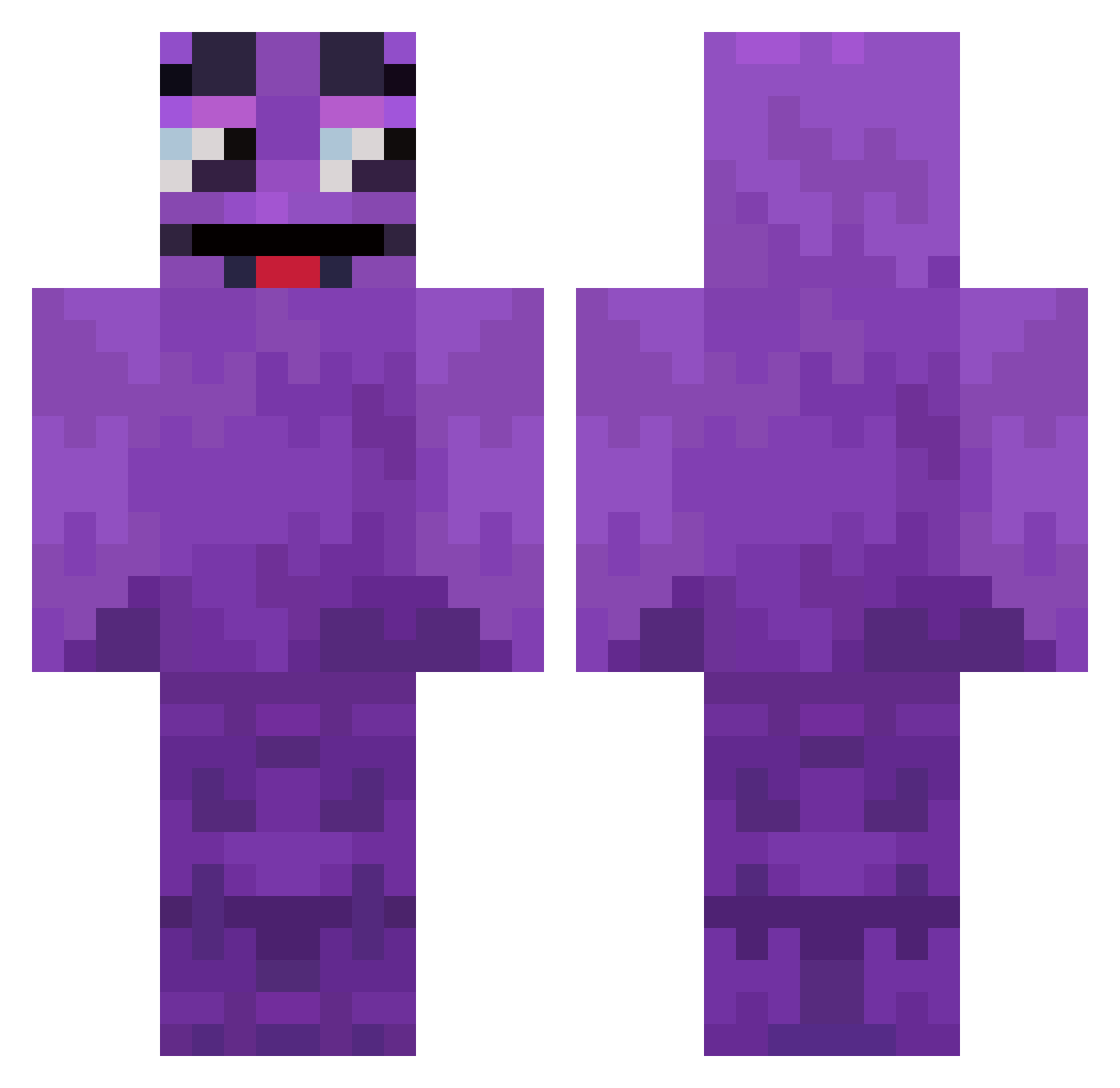 BiFroste Minecraft skin, front and back view
