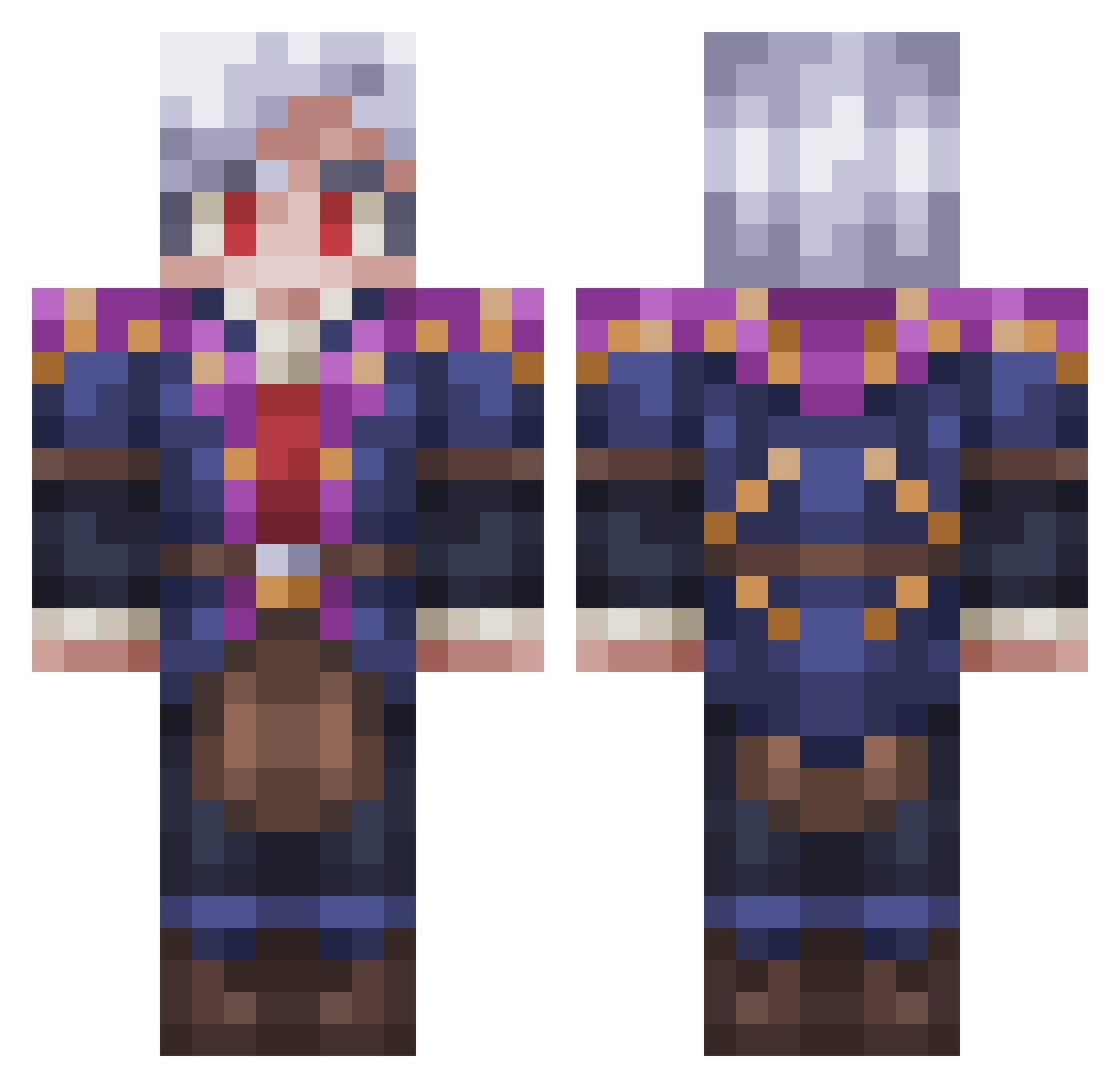 AgusIC Minecraft skin, front and back view