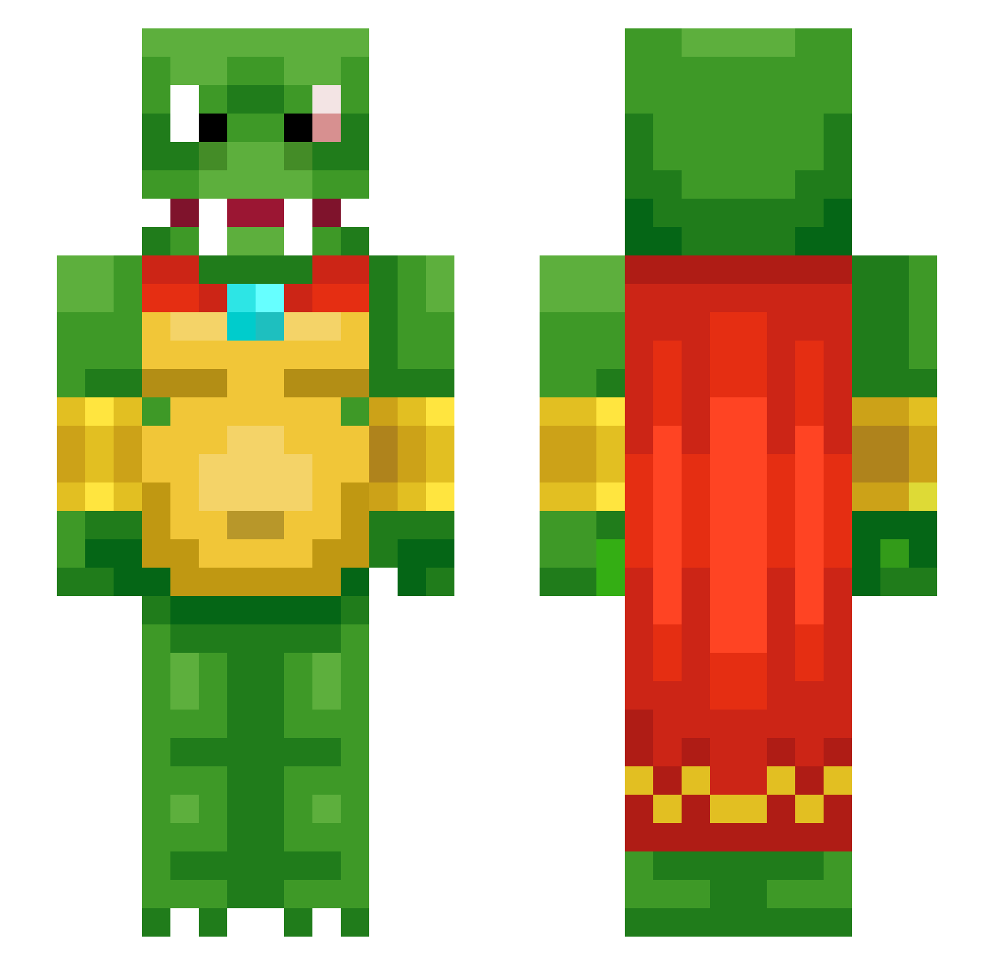 Benljamin Minecraft skin, front and back view