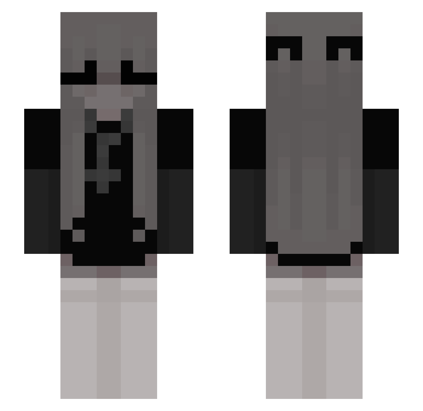 zWolfieYT Minecraft skin, front and back view