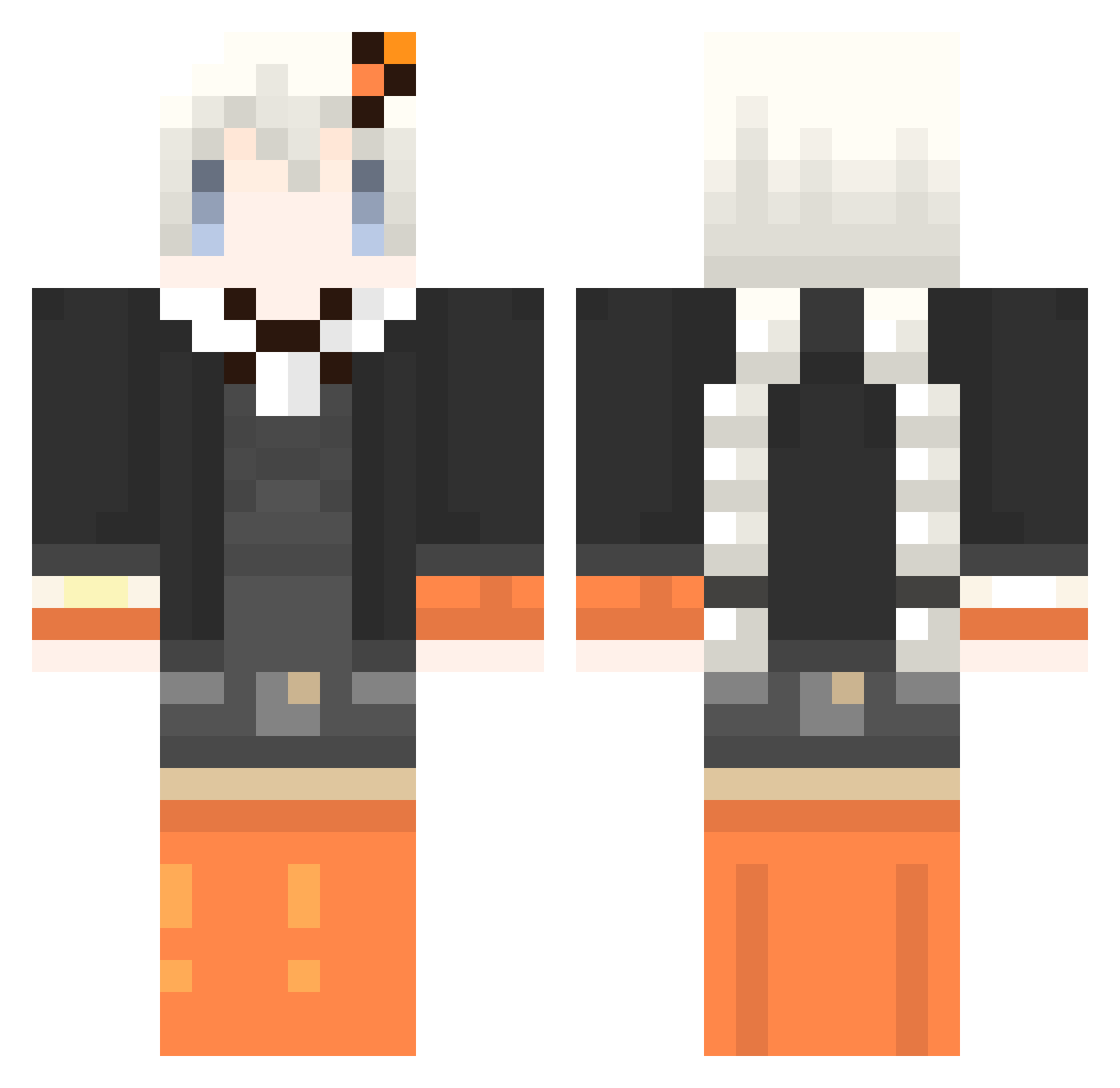 Zankyou_ Minecraft skin, front and back view
