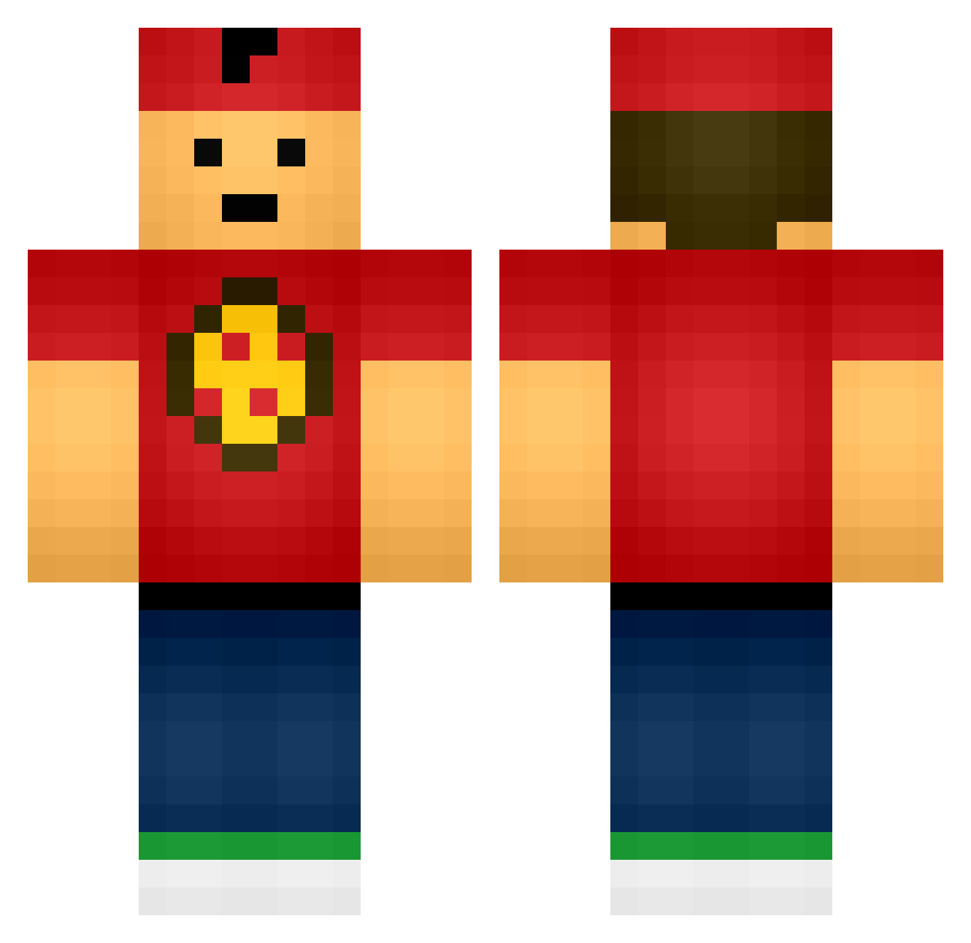 Atlas2299 Minecraft skin, front and back view