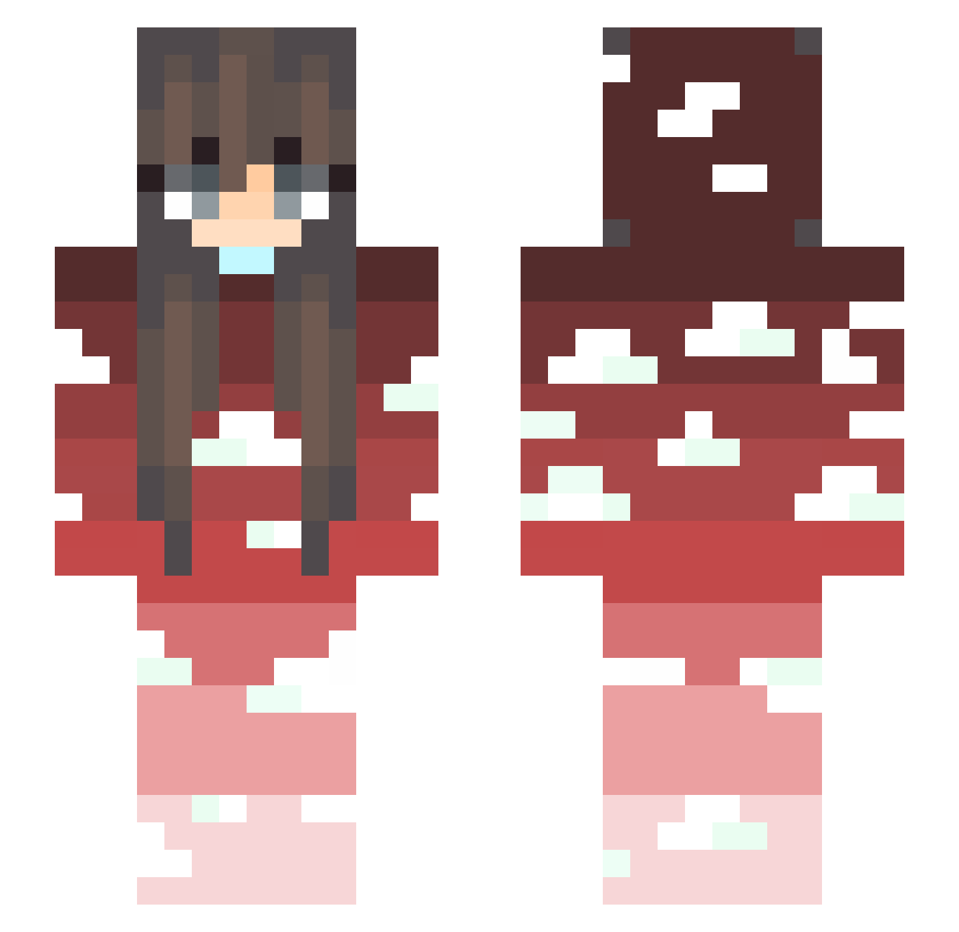 Clouddmc Minecraft skin, front and back view