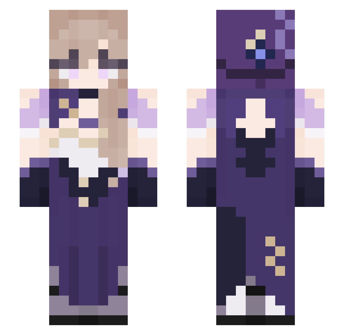 Yiyun096 Minecraft skin, front and back view