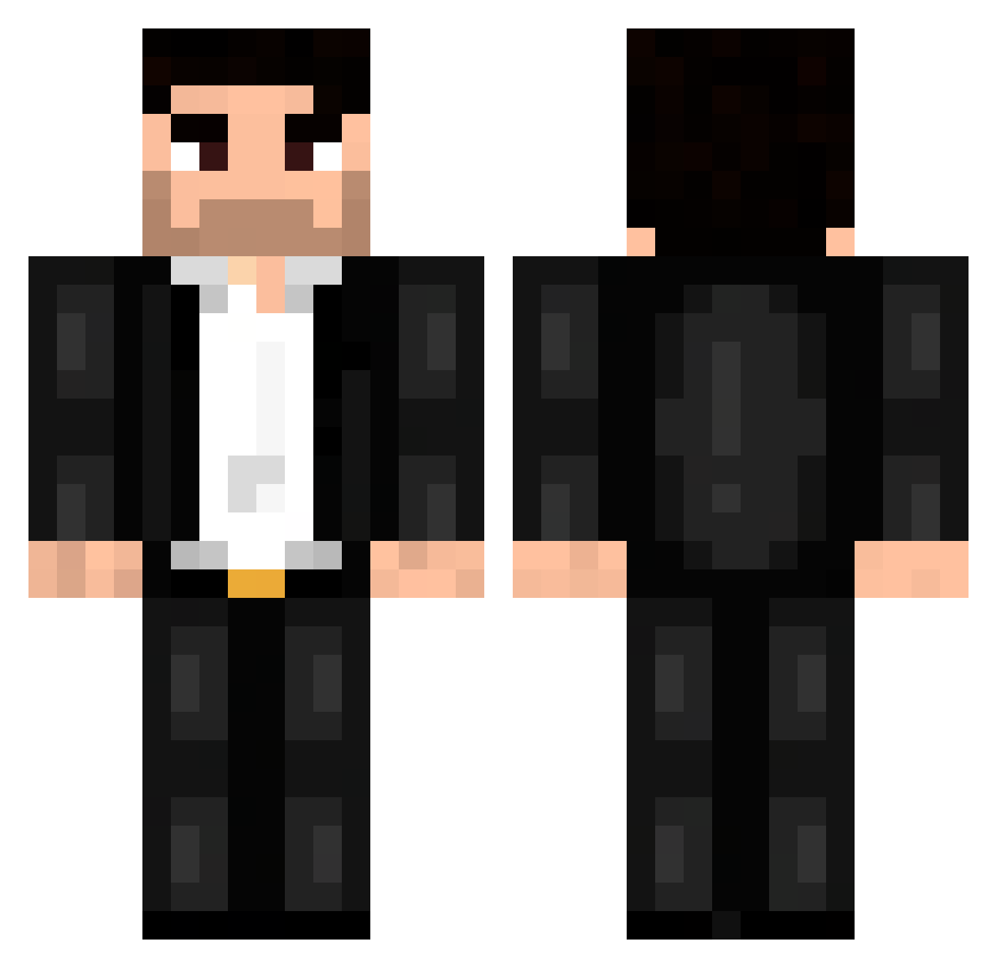 SrHugox Minecraft skin, front and back view