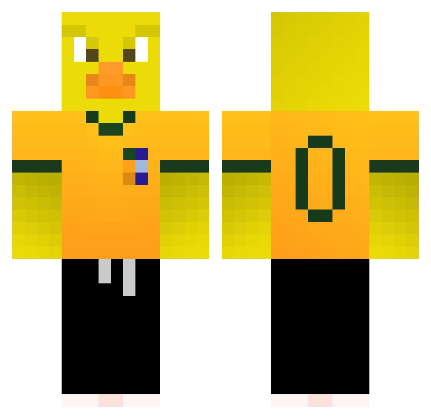 LocZero Minecraft skin, front and back view