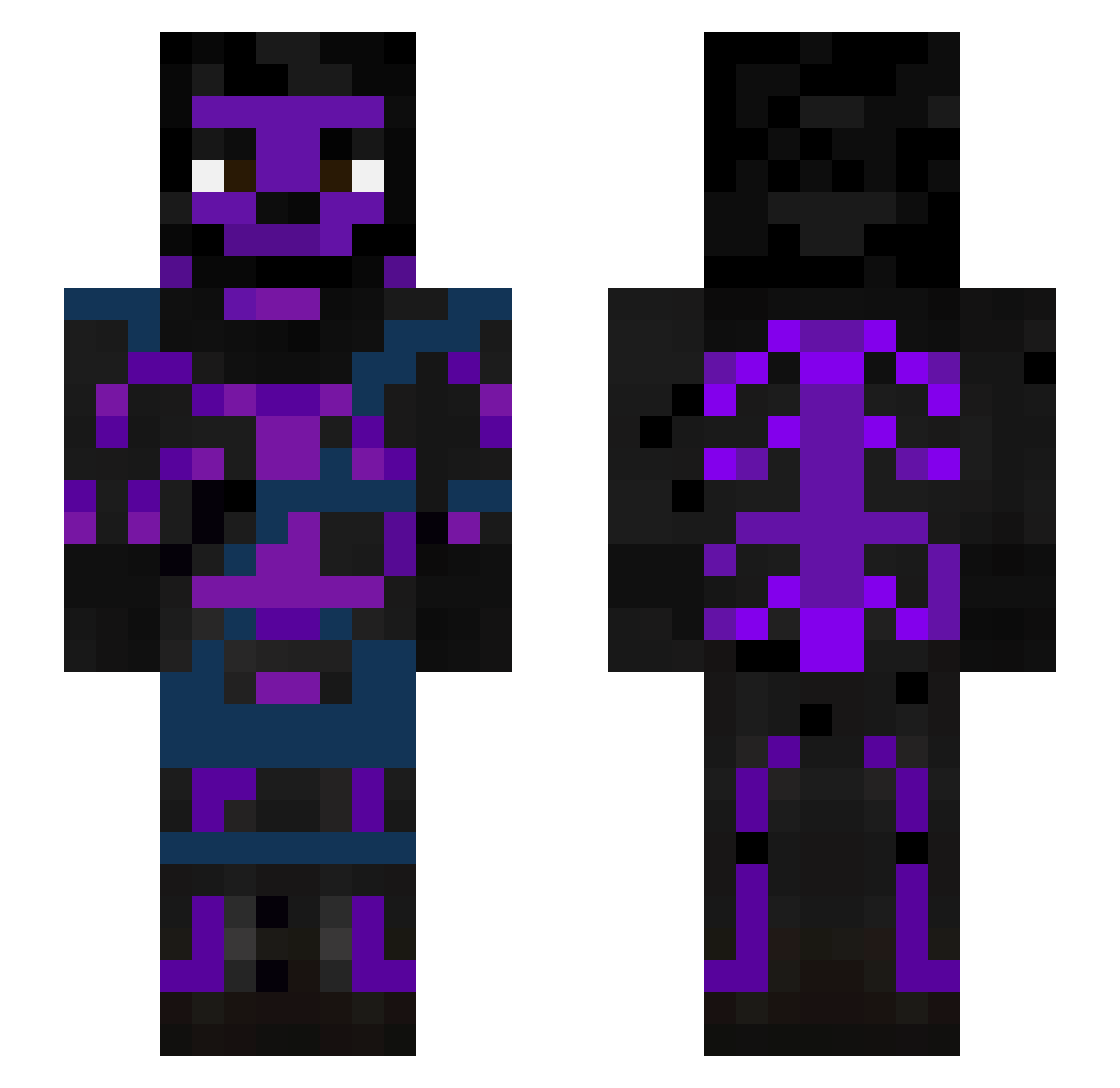 zipkode Minecraft skin, front and back view