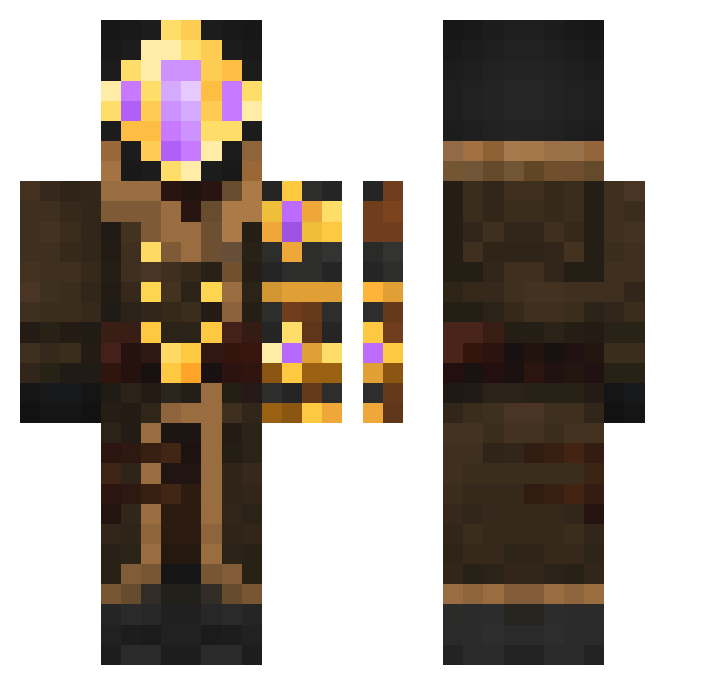 SirArlen Minecraft skin, front and back view